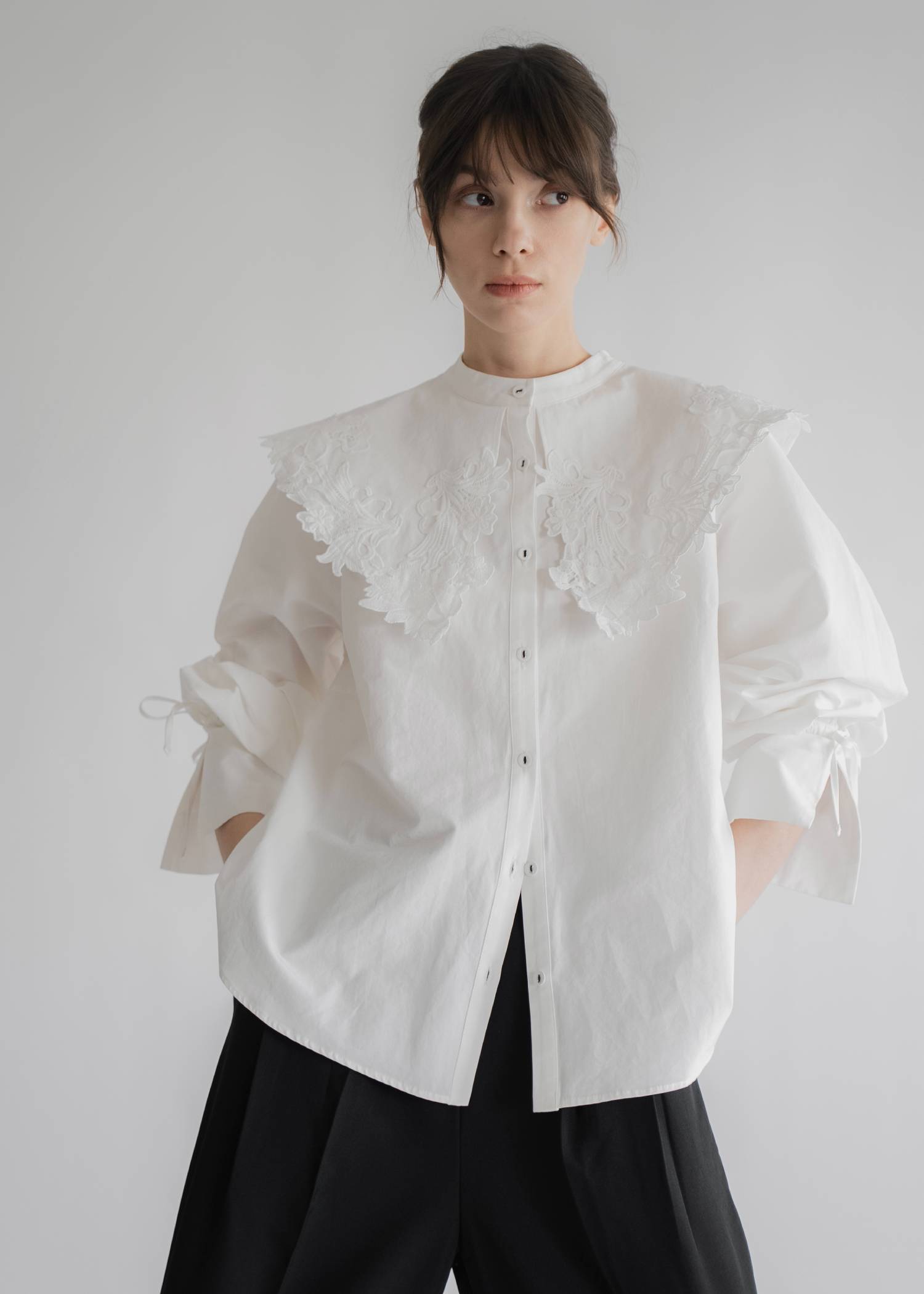 motif lace big collar SH