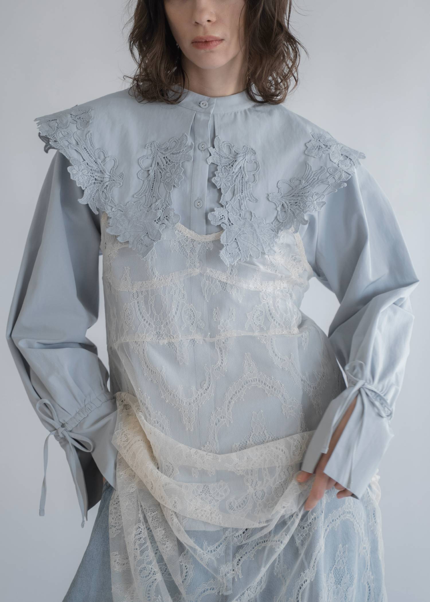 motif lace big collar SH