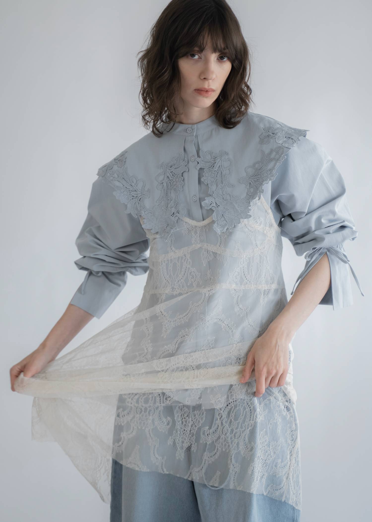 motif lace big collar SH