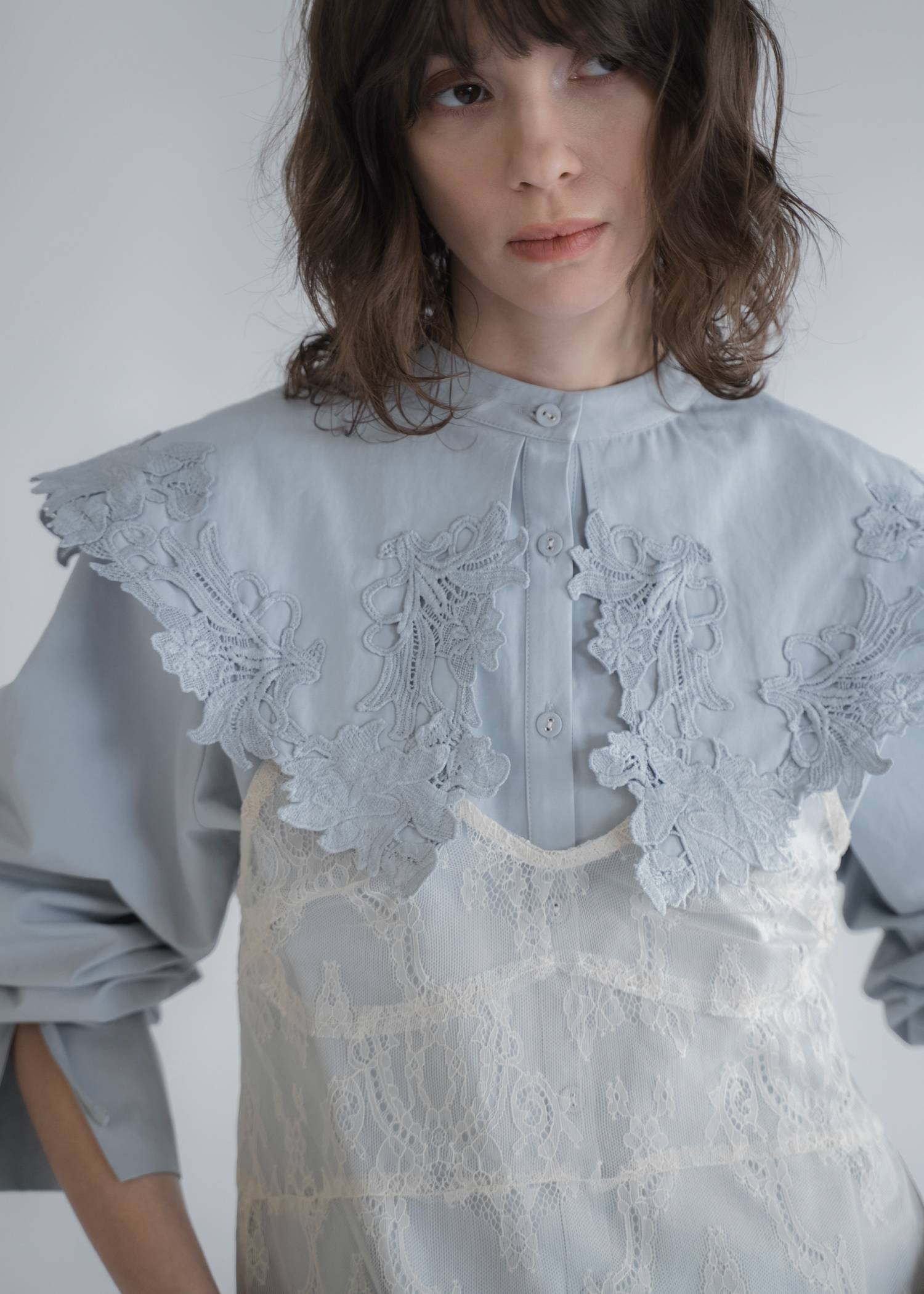 motif lace big collar SH