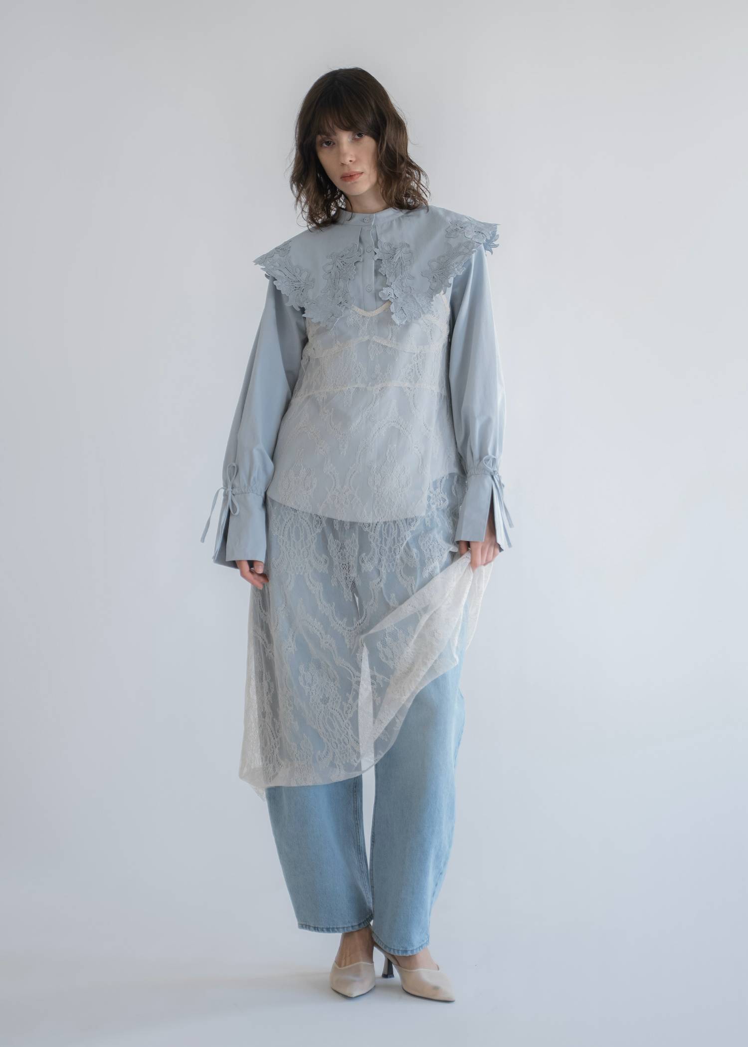 motif lace big collar SH