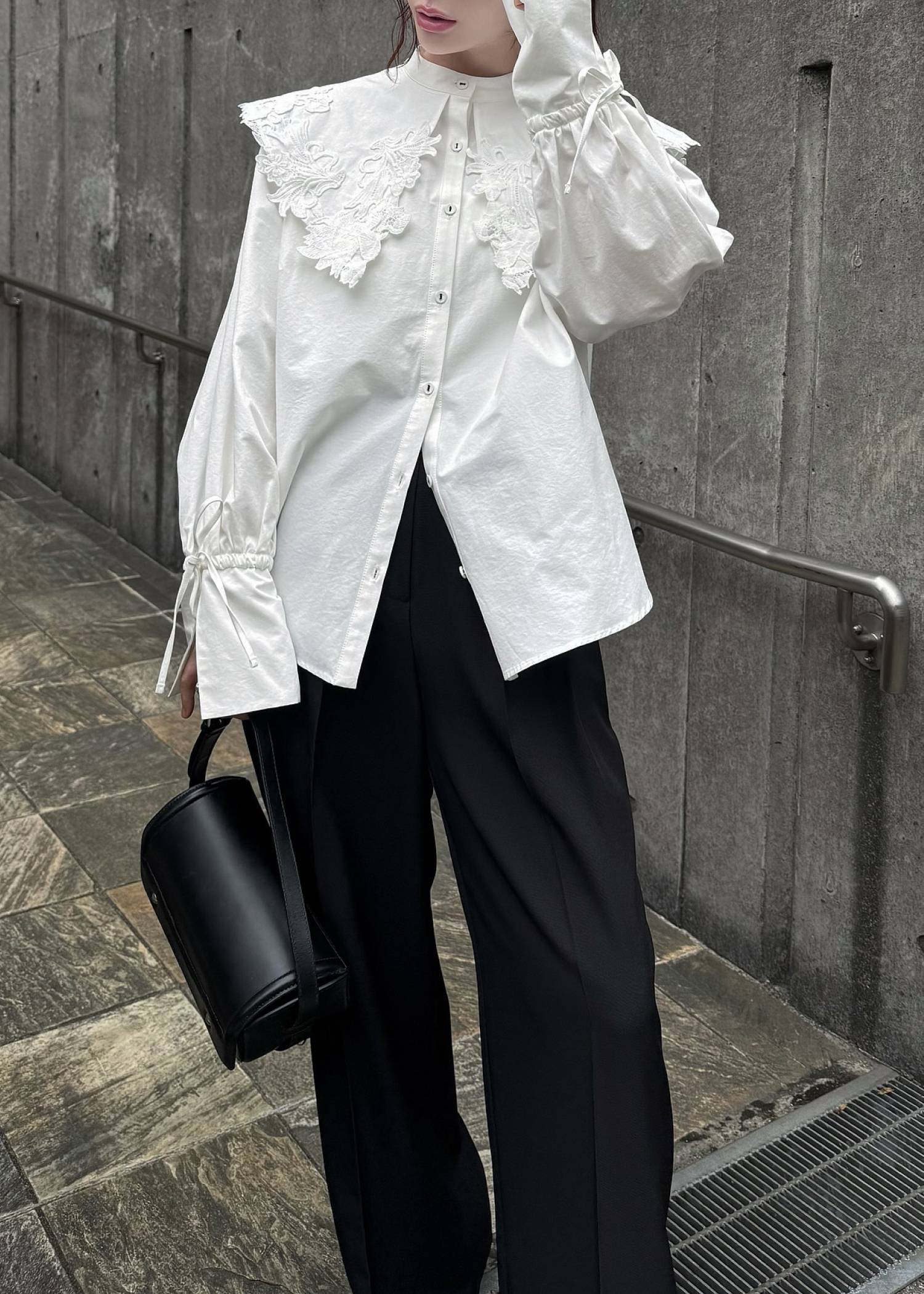 motif lace big collar SH