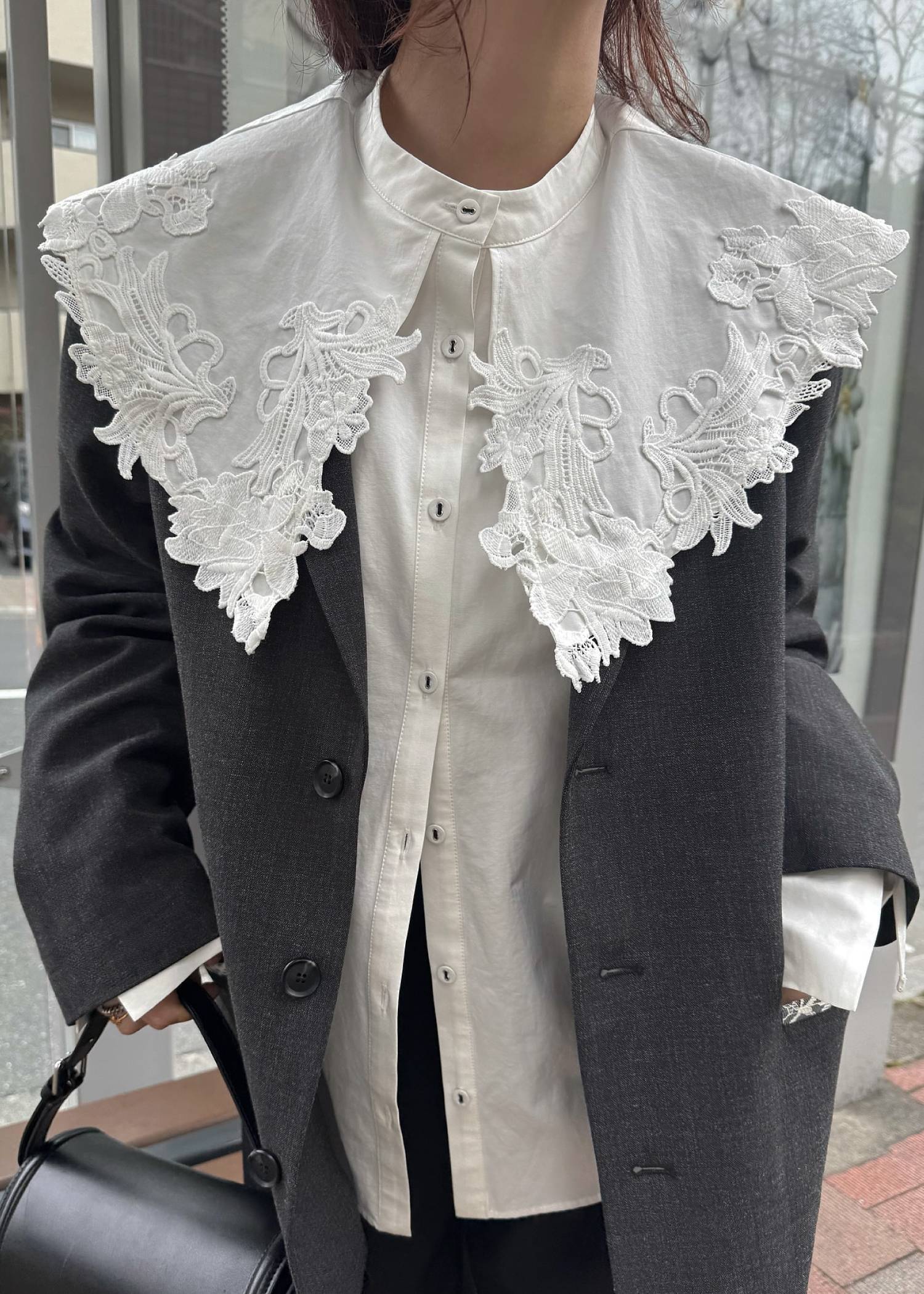 motif lace big collar SH