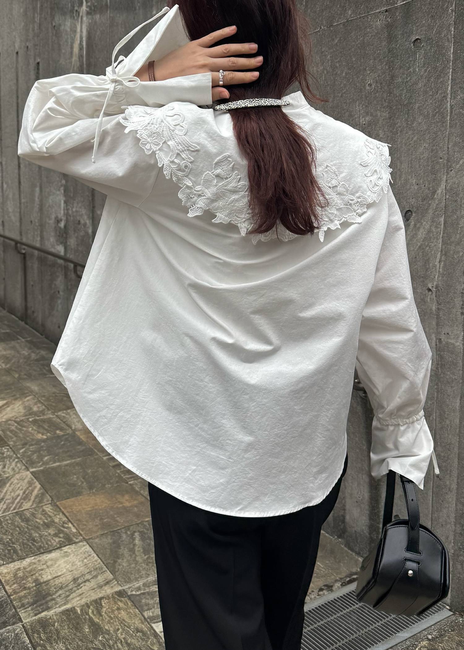 motif lace big collar SH