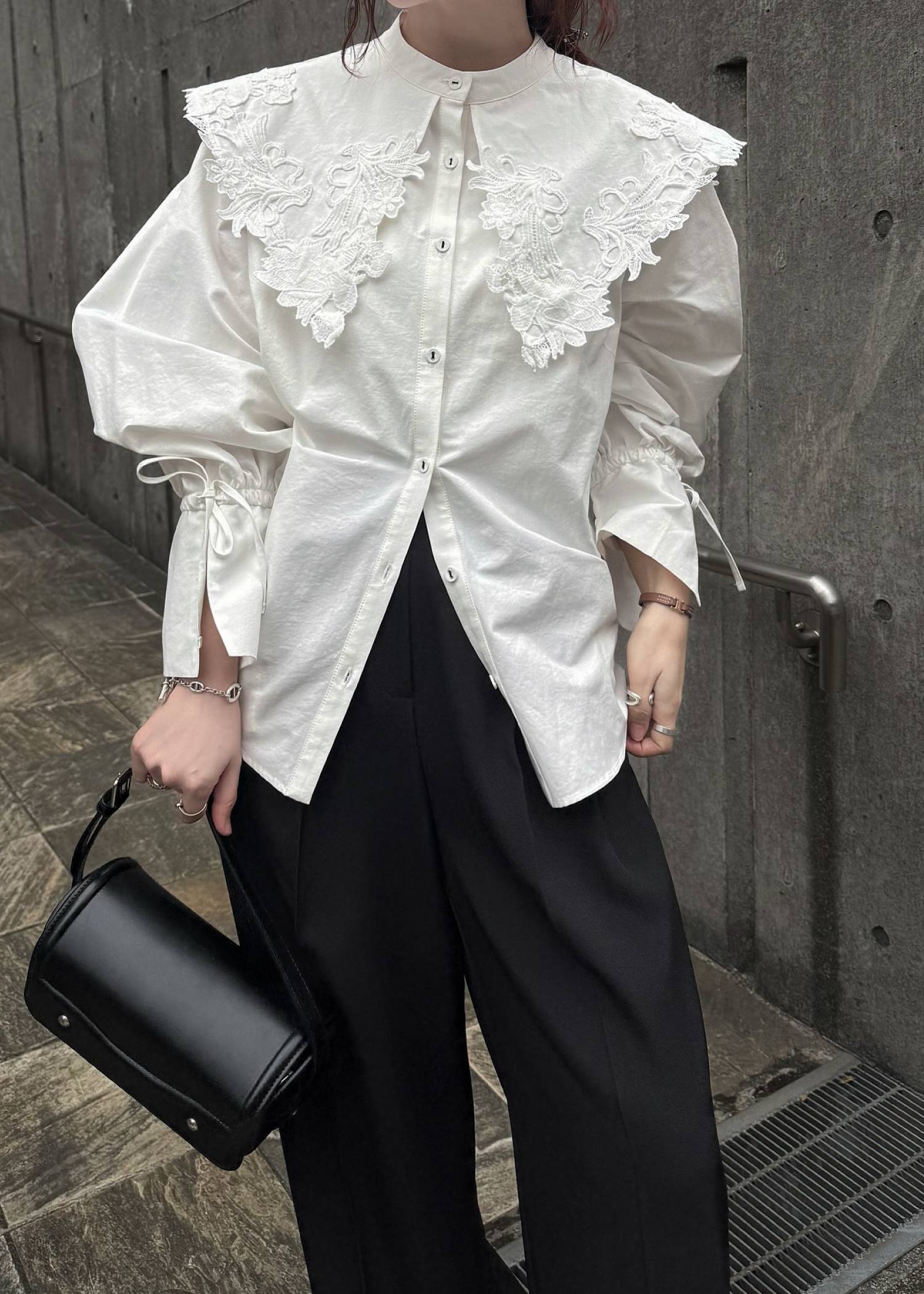 motif lace big collar SH