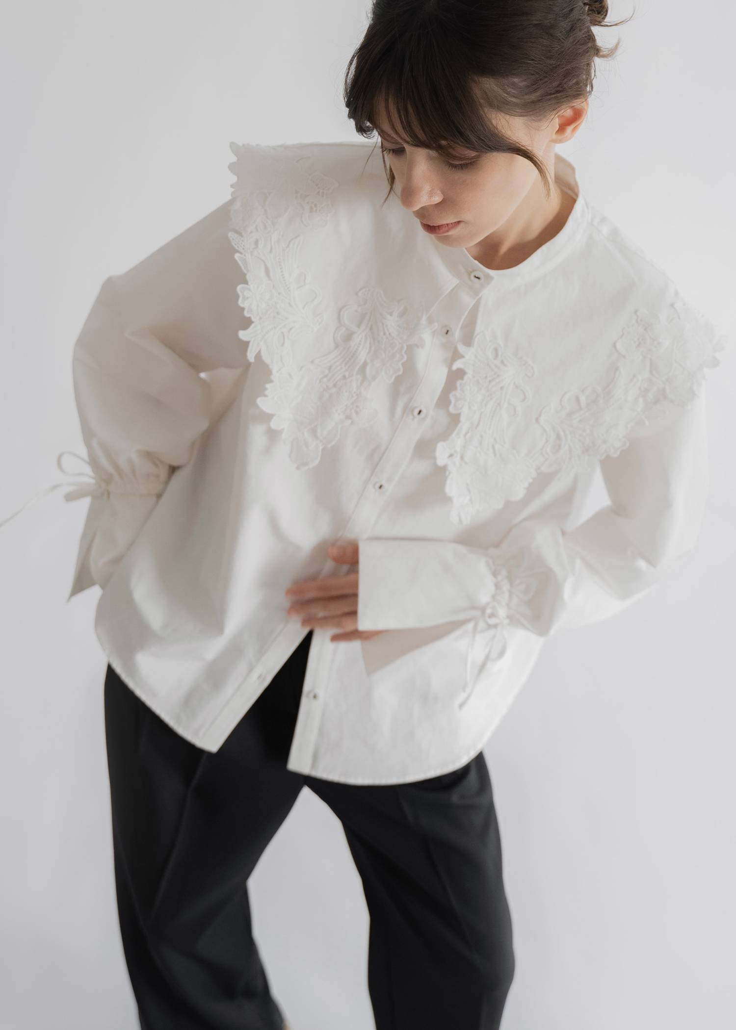 motif lace big collar SH