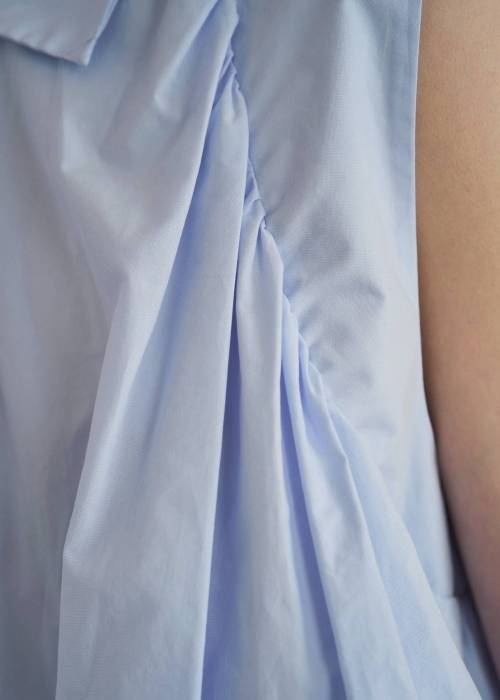 volume balloon gather no sleeve tops