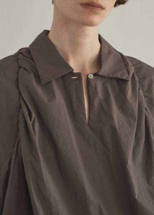 volume balloon gather no sleeve tops