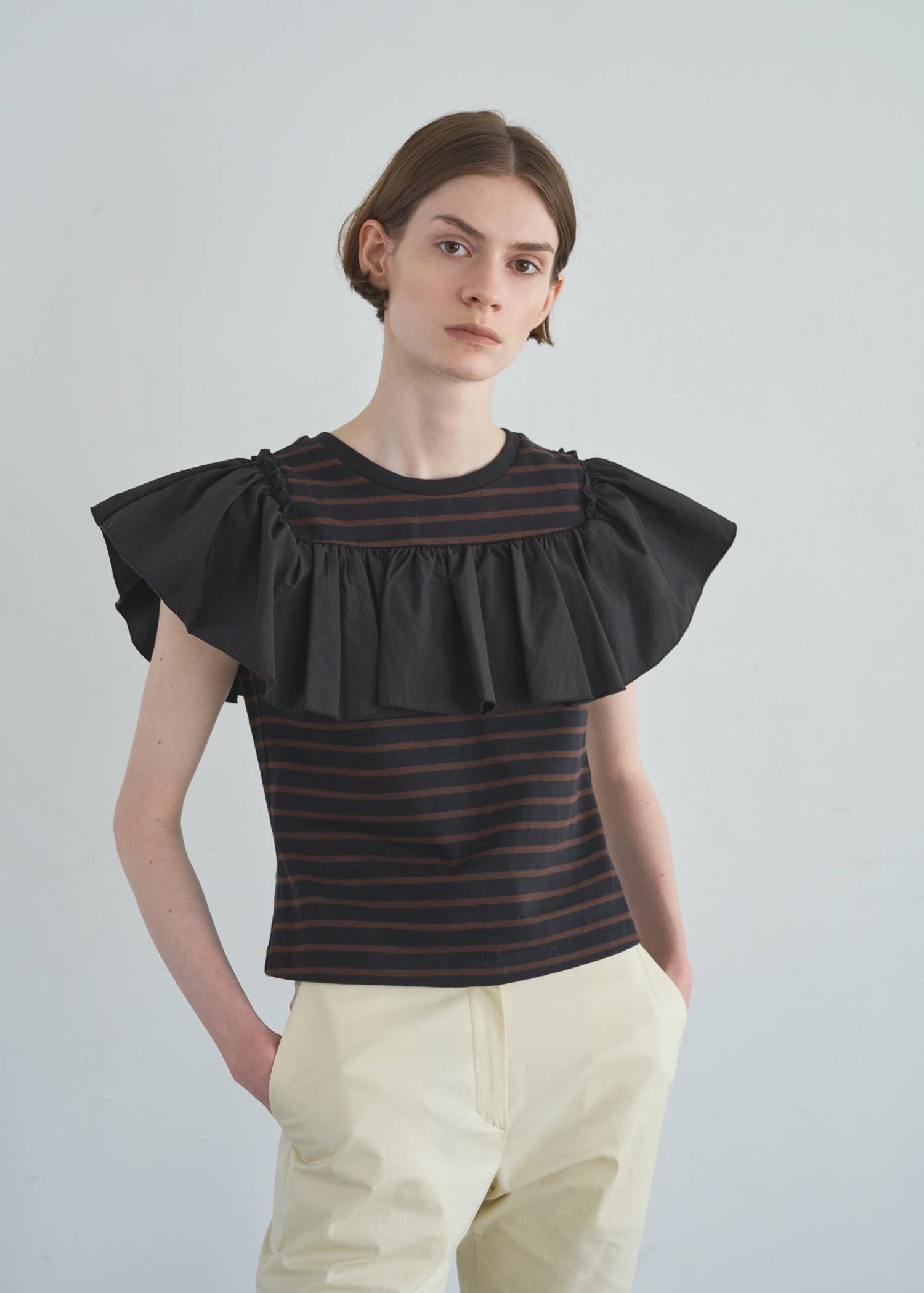 convertible shoulder frill border tops