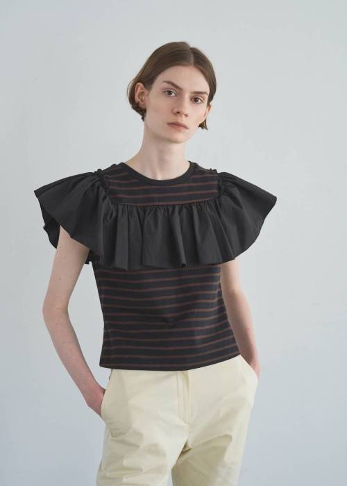 convertible shoulder frill border tops