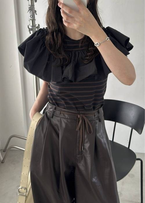 convertible shoulder frill border tops