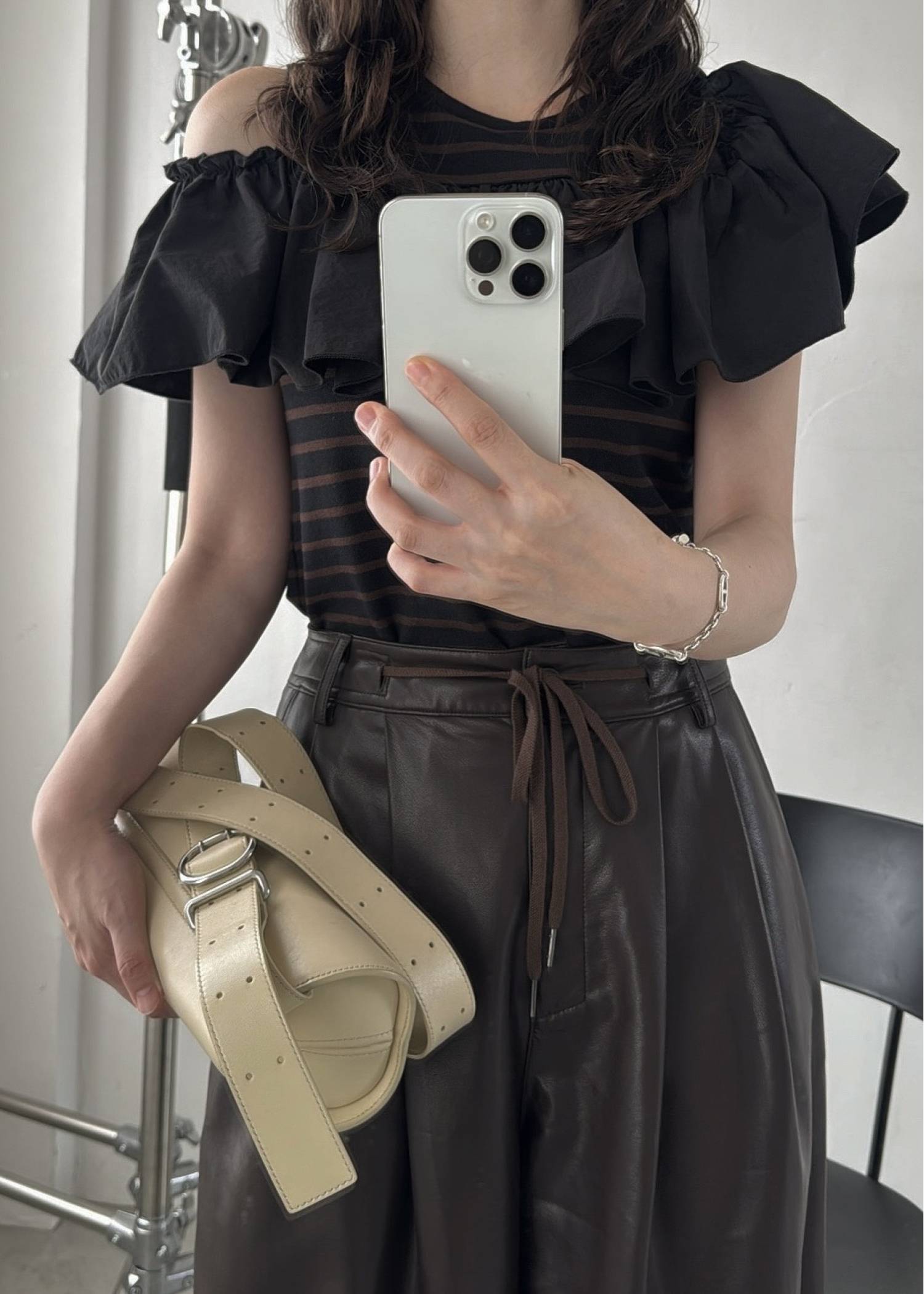 convertible shoulder frill border tops
