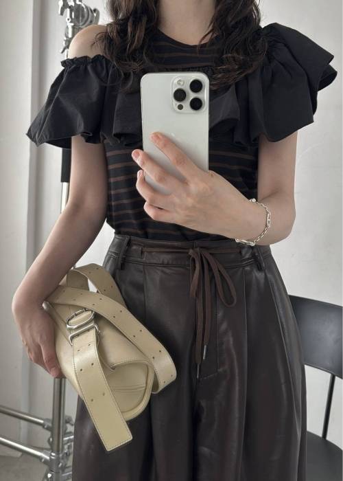 convertible shoulder frill border tops