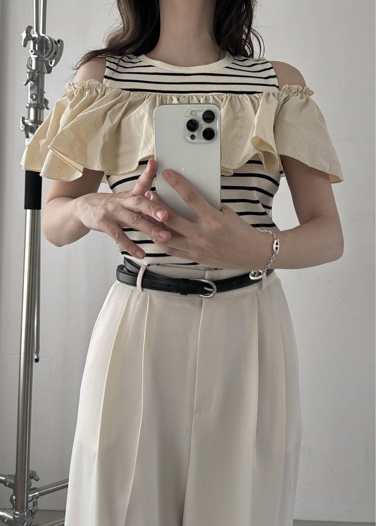 convertible shoulder frill border tops