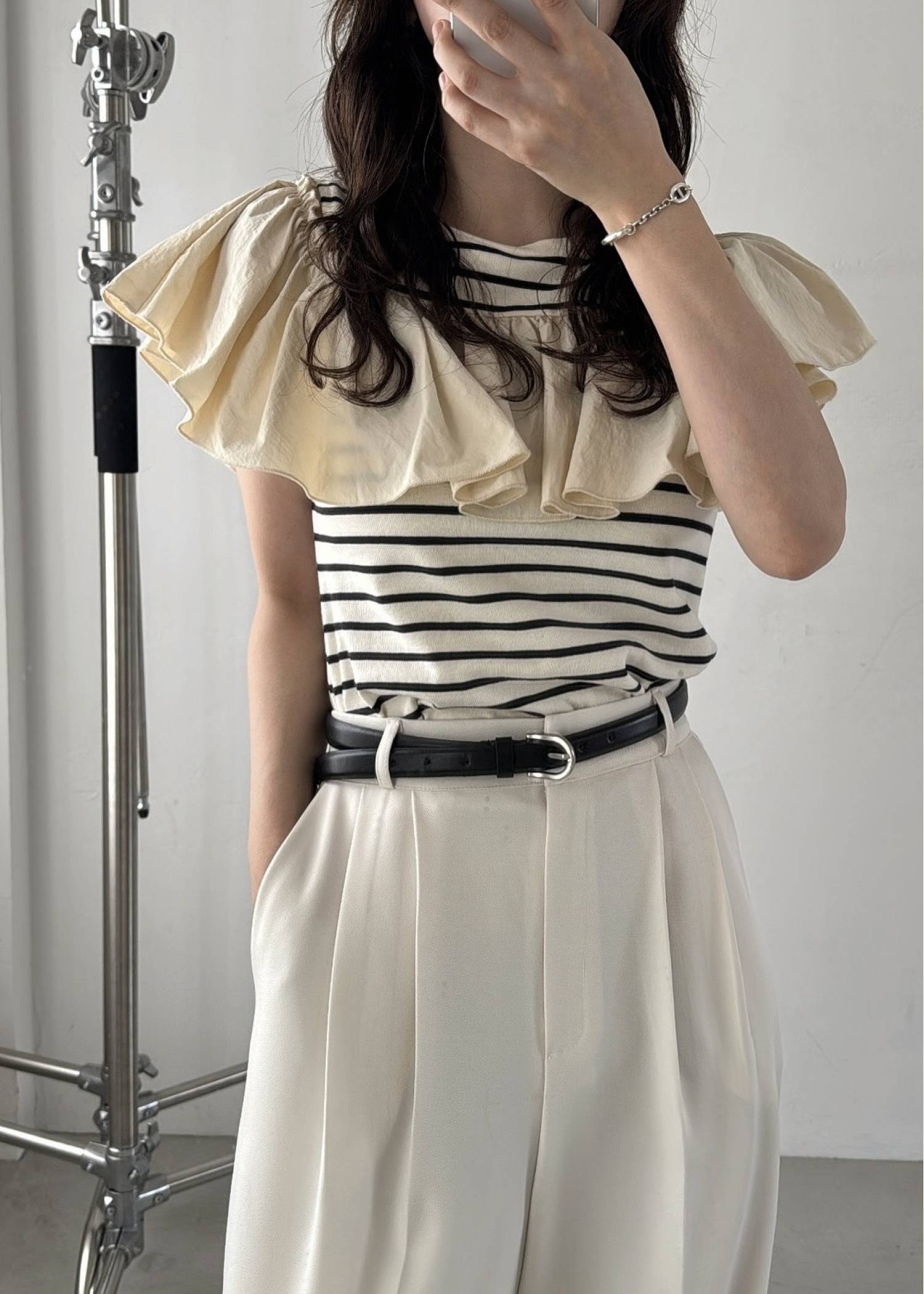 convertible shoulder frill border tops