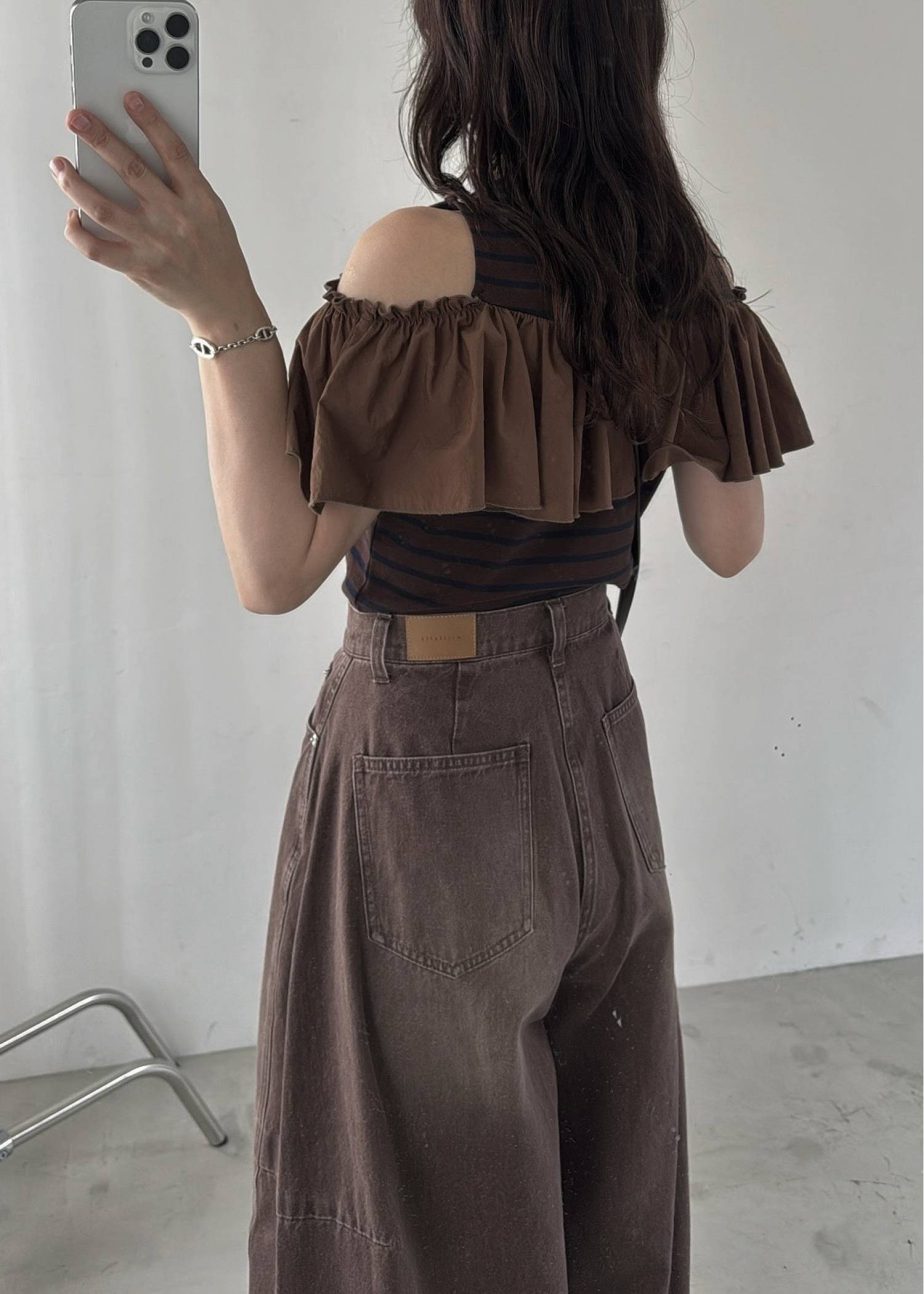 convertible shoulder frill border tops