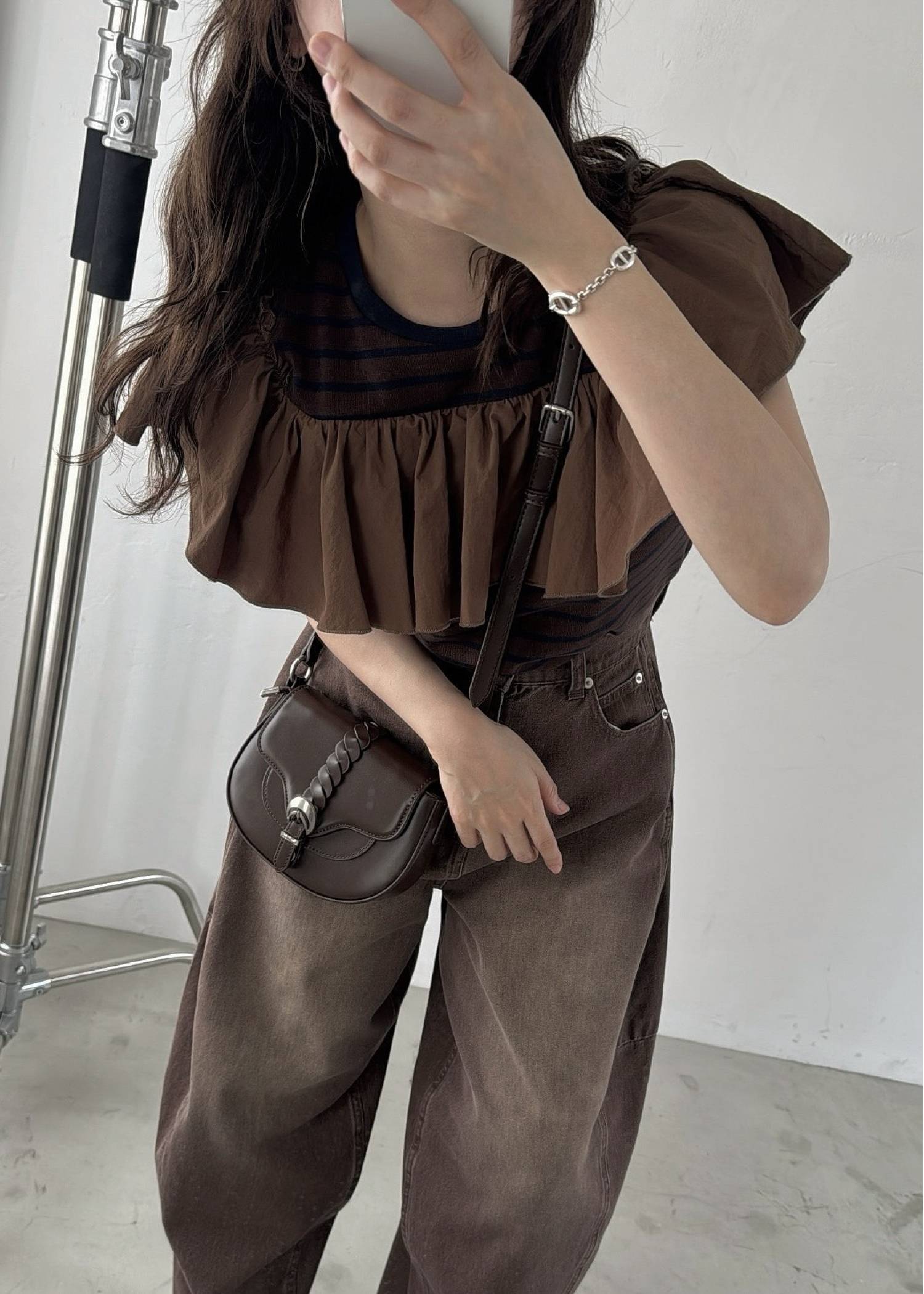 convertible shoulder frill border tops