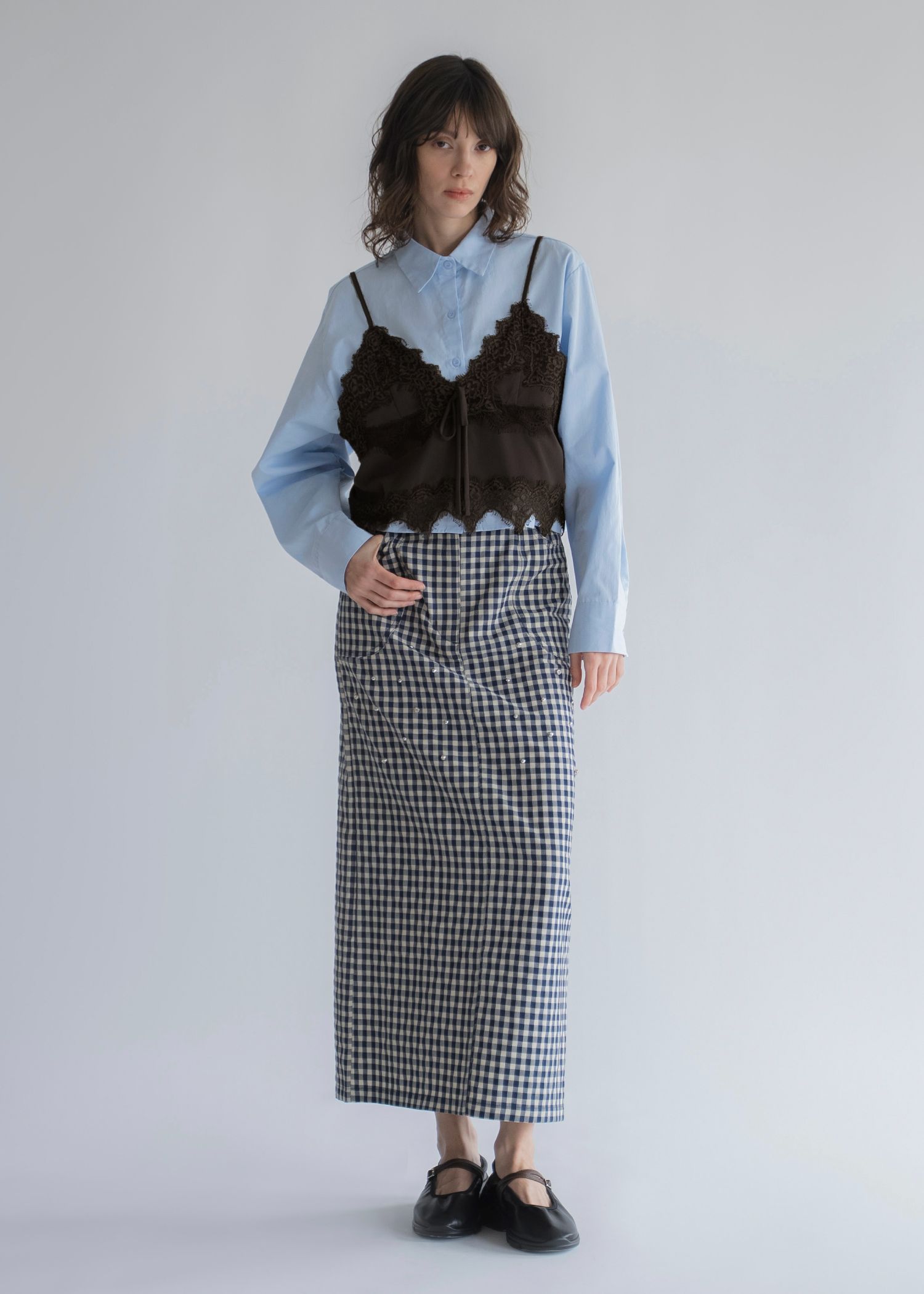 lace cropped bustier cami