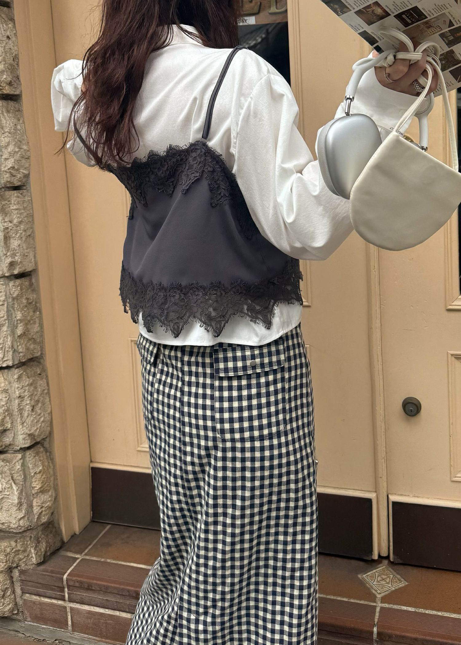 lace cropped bustier cami