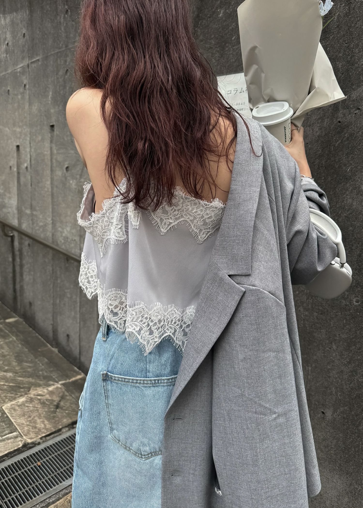 lace cropped bustier cami