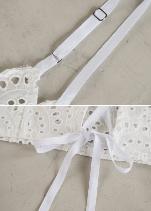 back lace up scalloped lace bustier