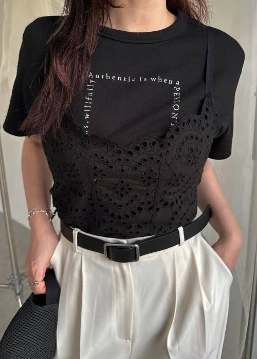 back lace up scalloped lace bustier