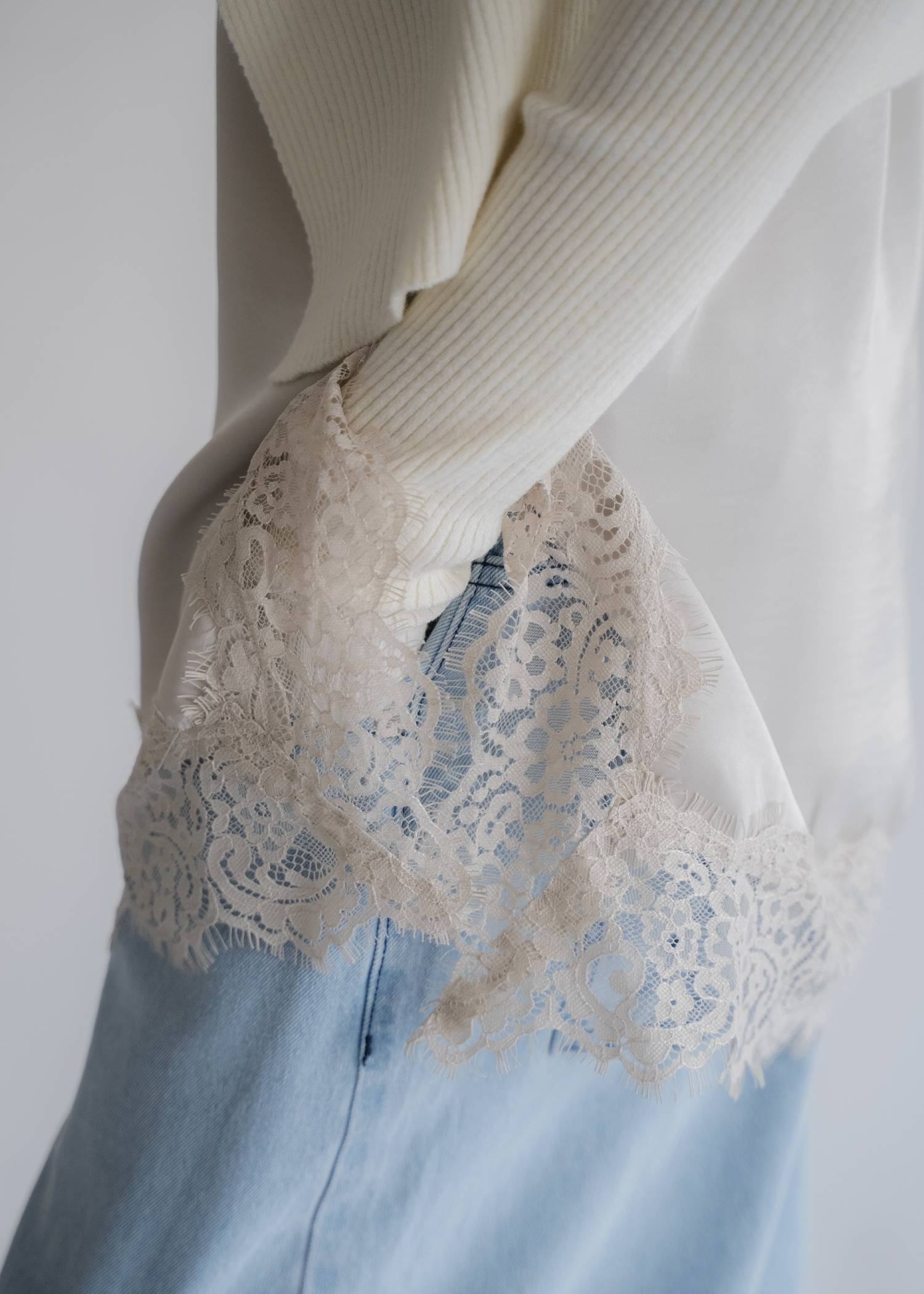 side lace satin square camisole