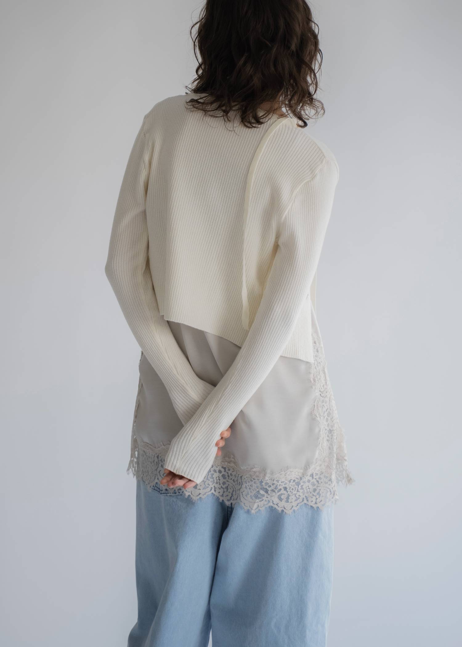 side lace satin square camisole