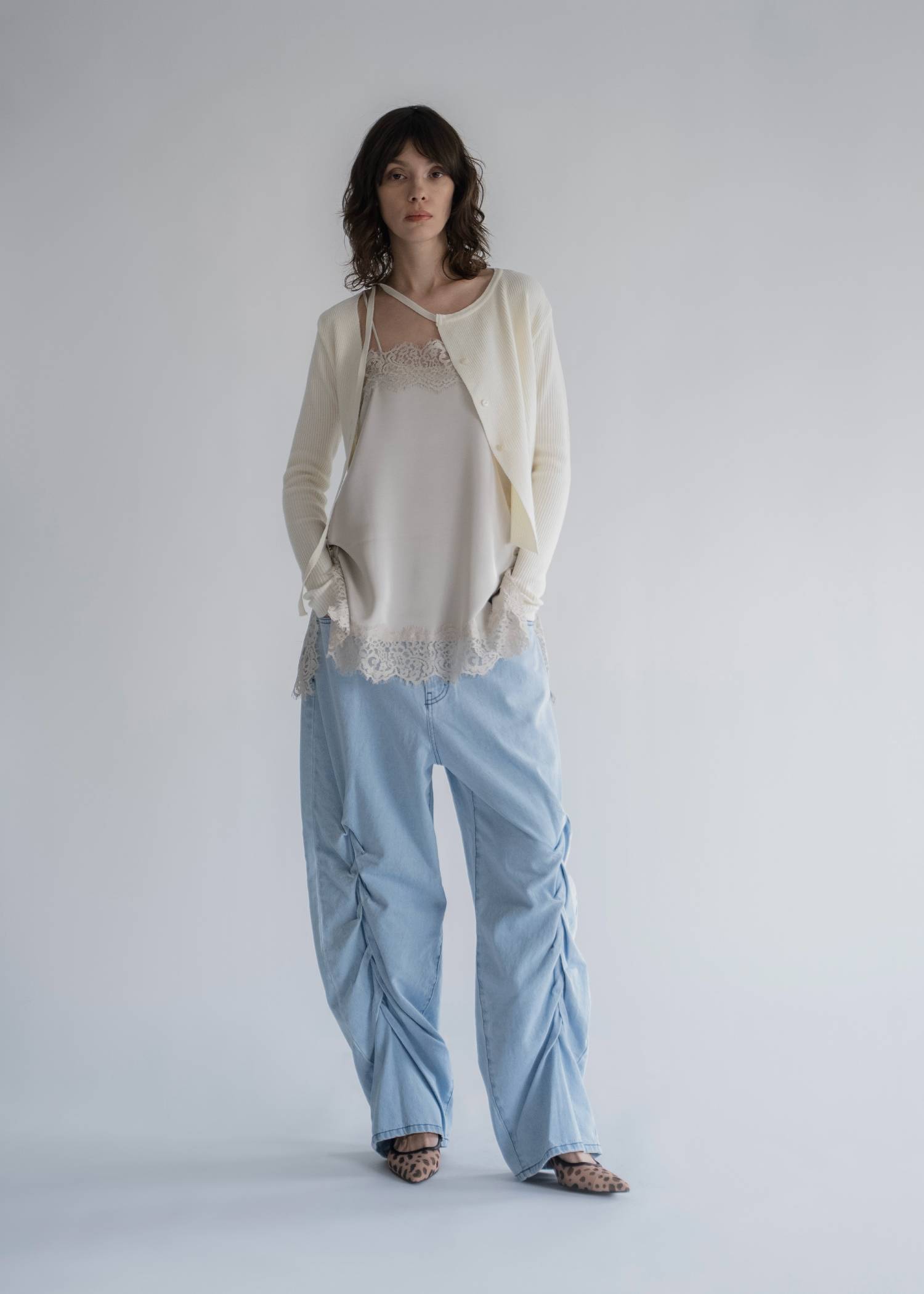 side lace satin square camisole