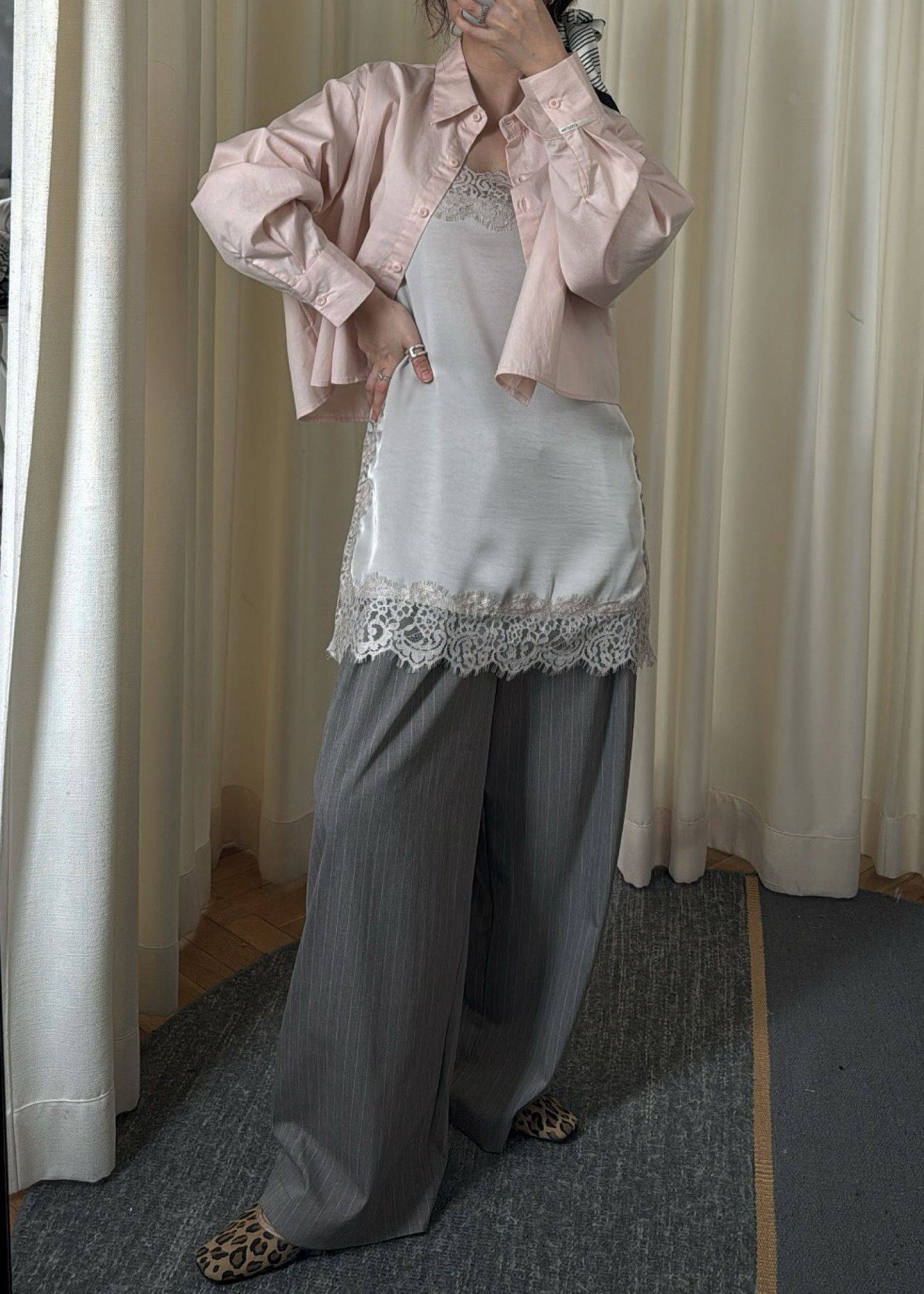 side lace satin square camisole