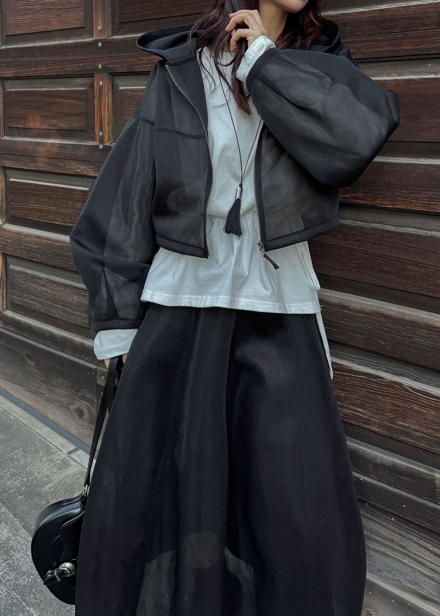 drawstring over size cut and sew tops