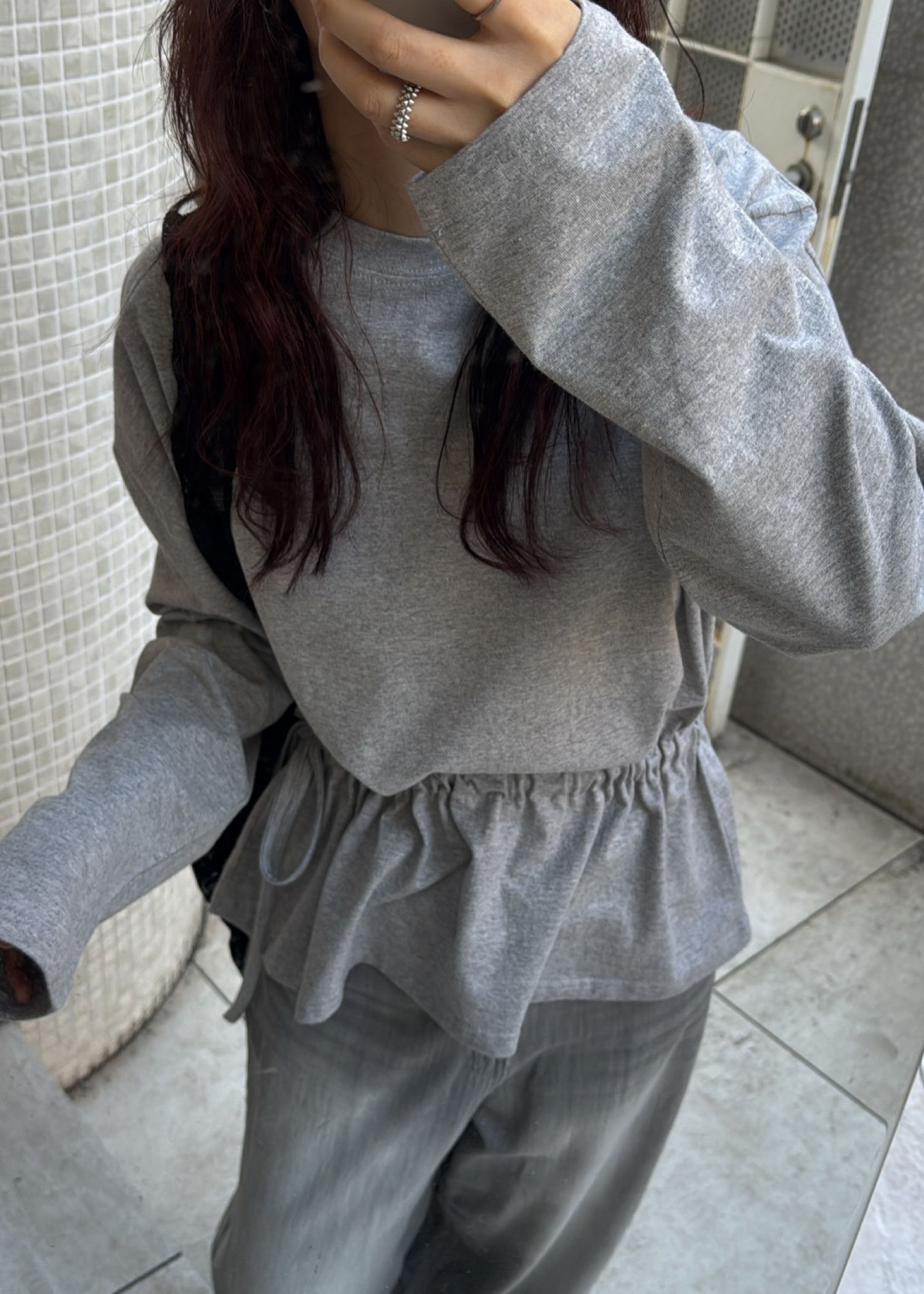 drawstring over size cut and sew tops