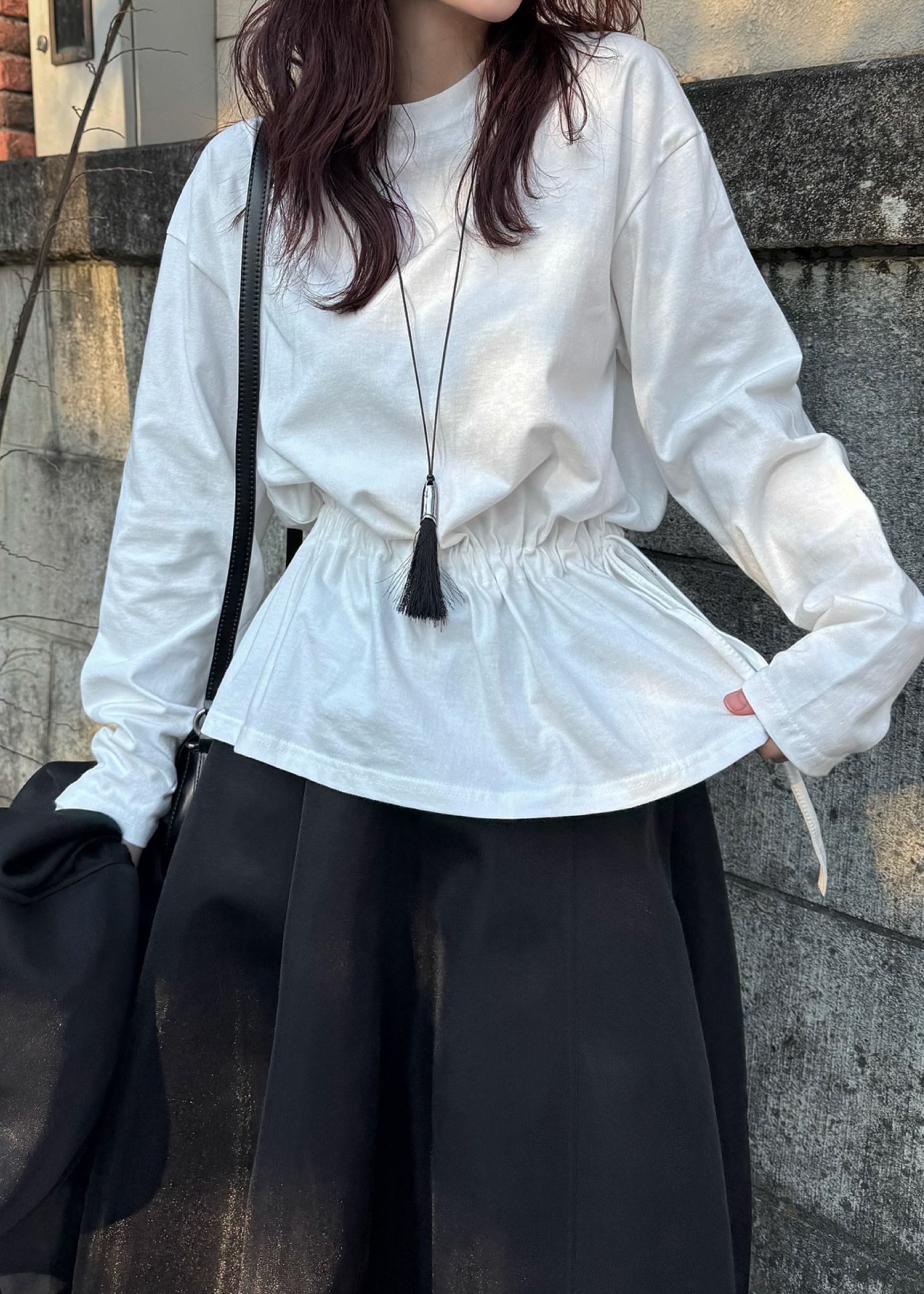 drawstring over size cut and sew tops