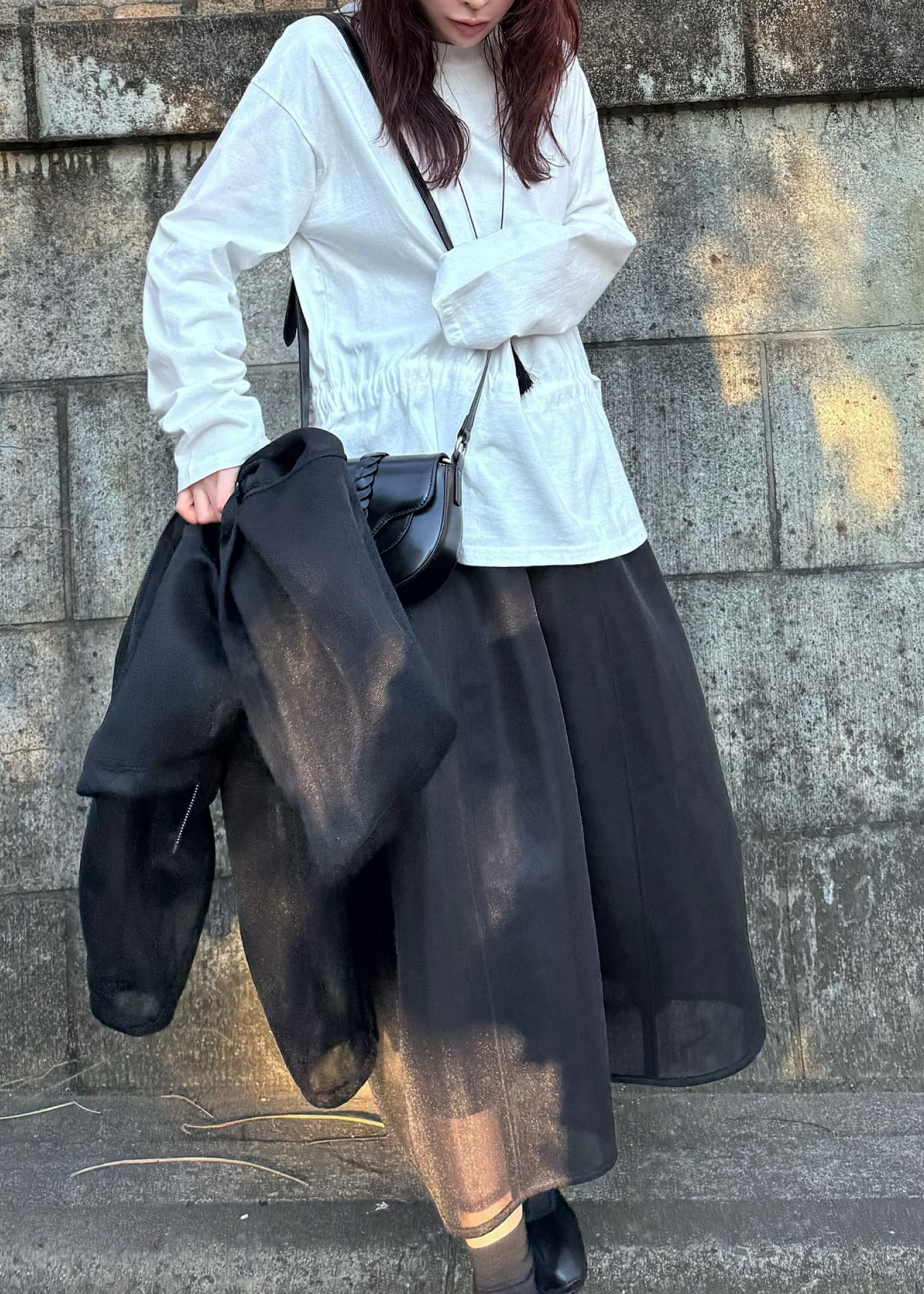 drawstring over size cut and sew tops