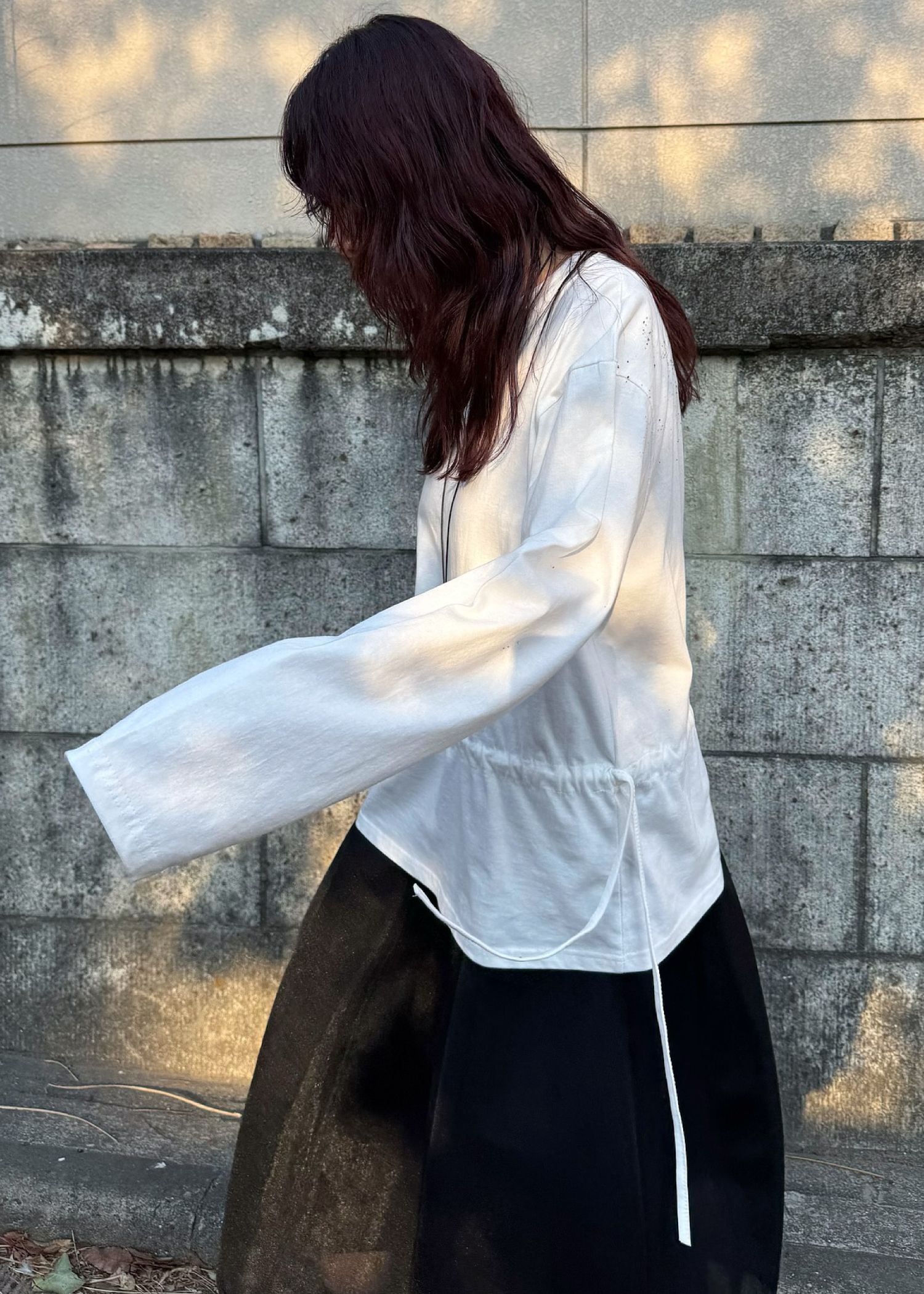 drawstring over size cut and sew tops