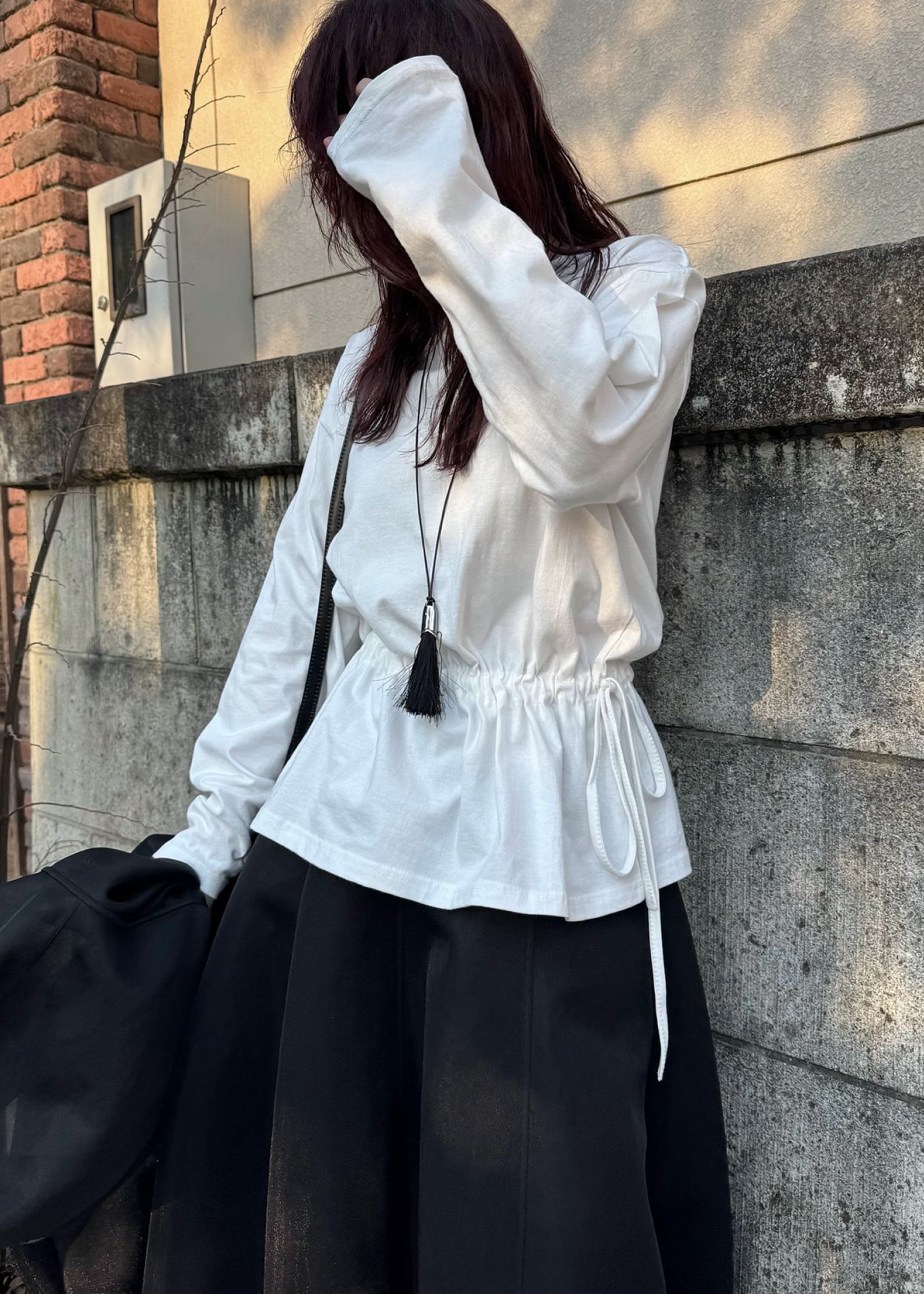 drawstring over size cut and sew tops