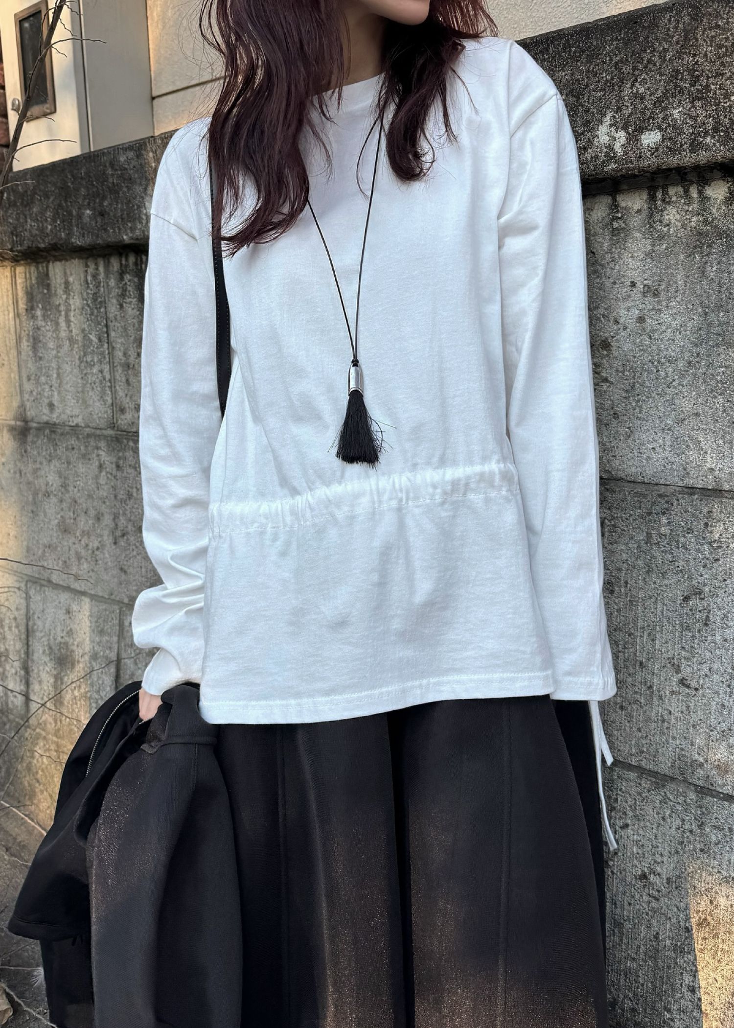 drawstring over size cut and sew tops