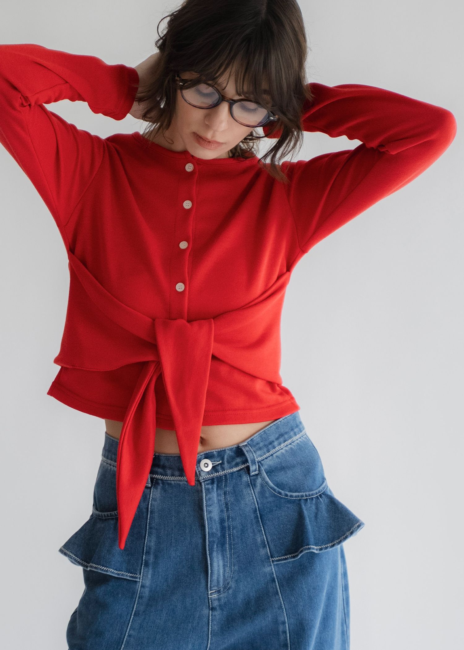 arrange waist cut and sew tops