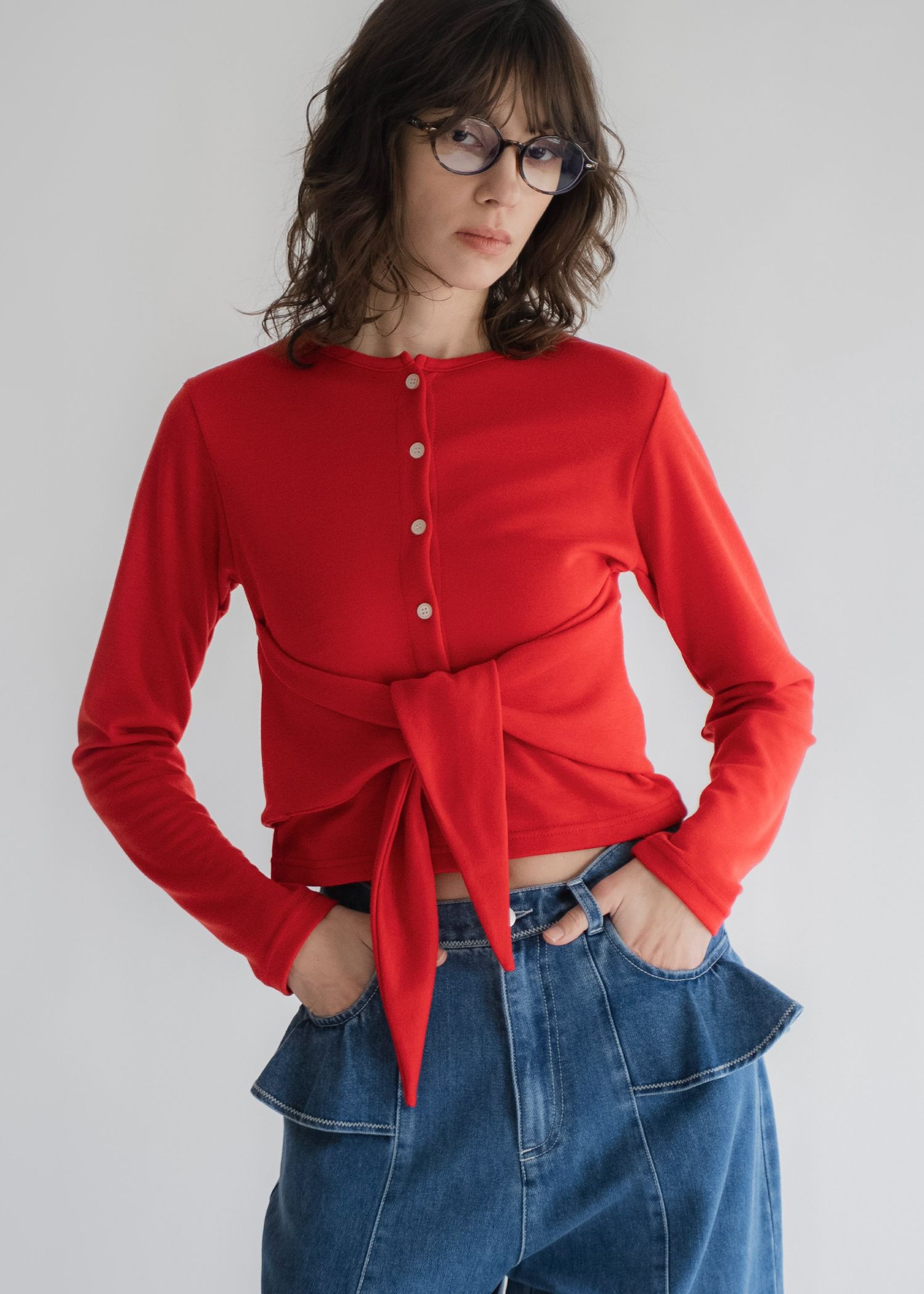 arrange waist cut and sew tops