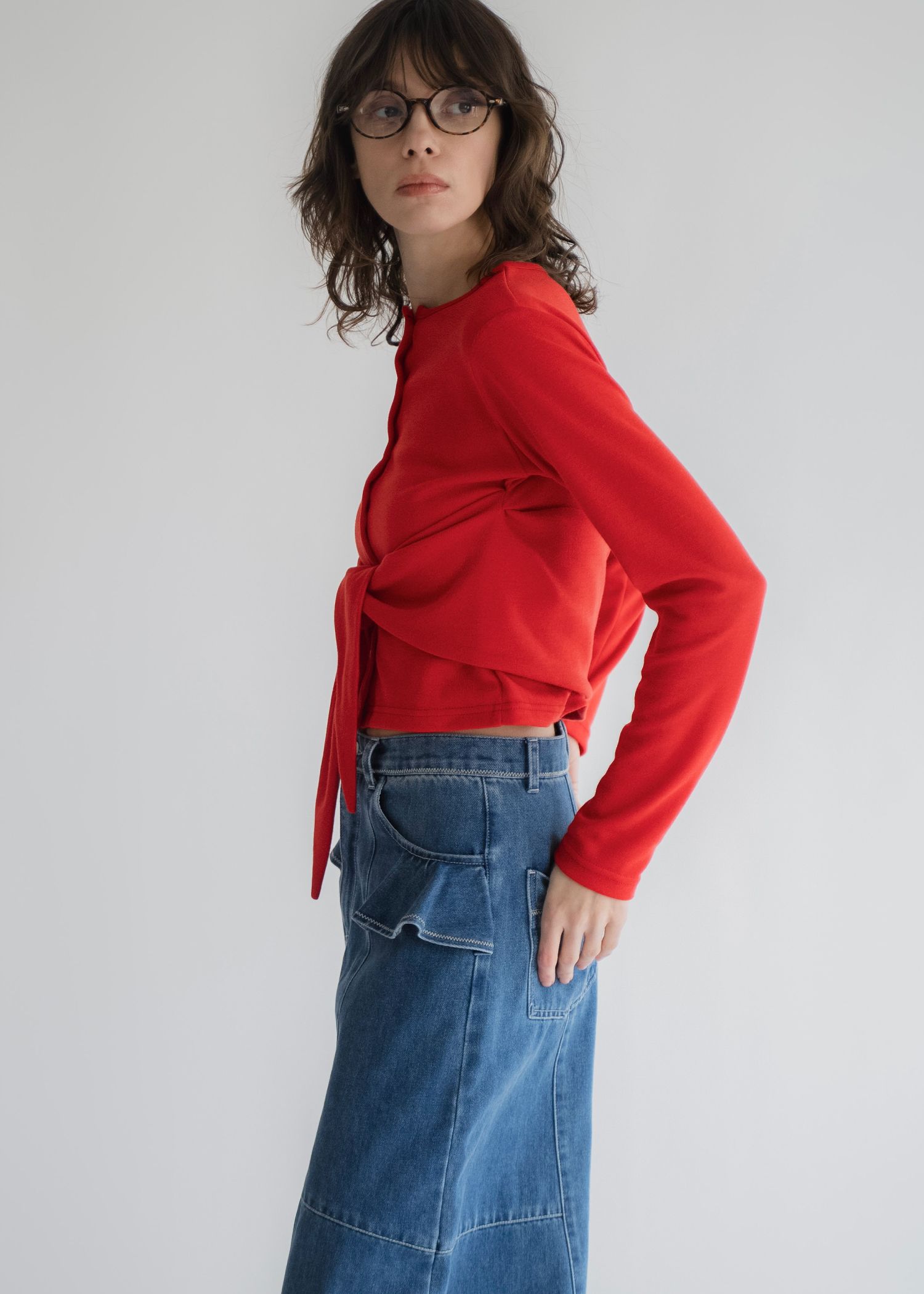 arrange waist cut and sew tops