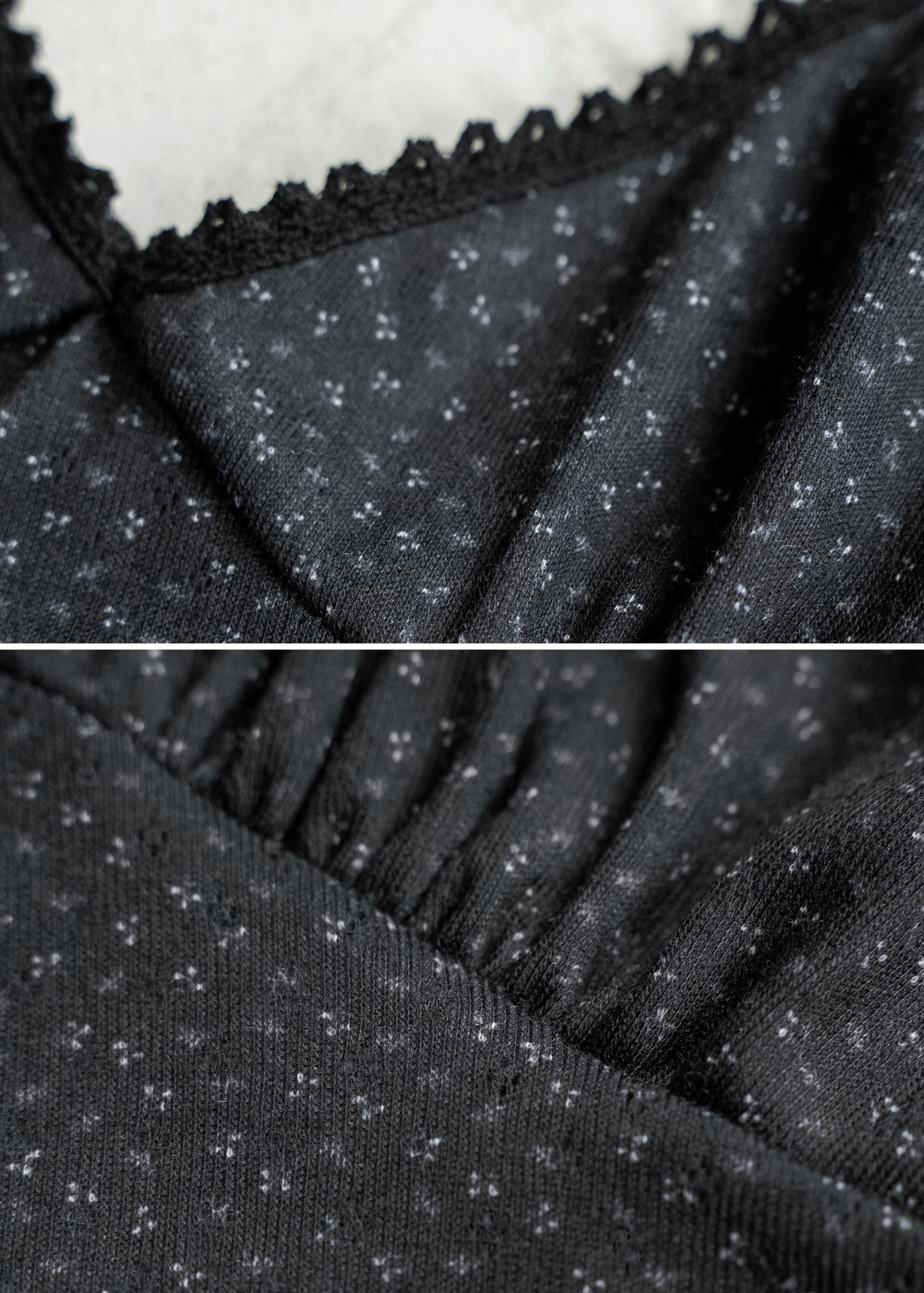 mini flower dot sheer tulle eyelet camisole set