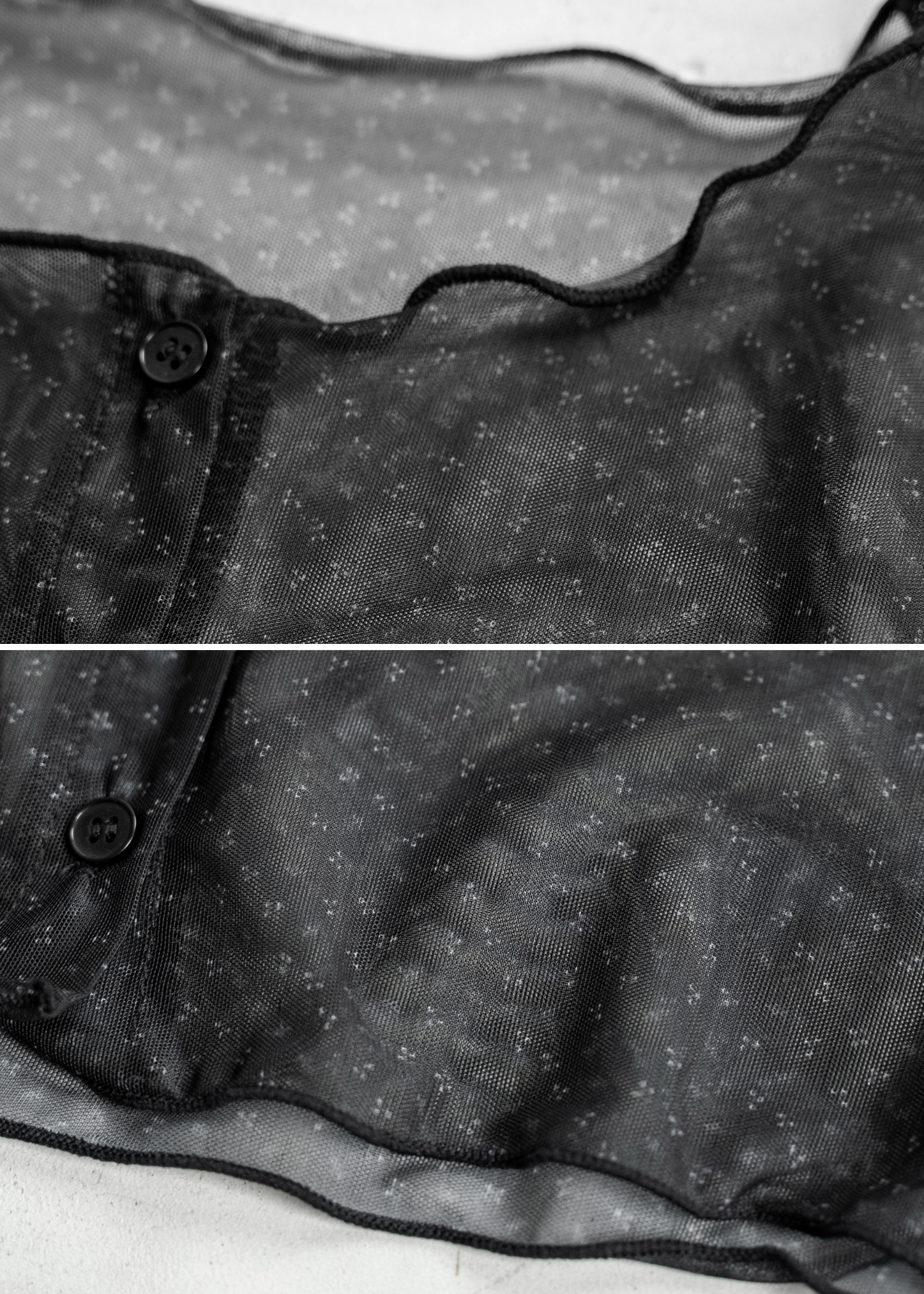 mini flower dot sheer tulle eyelet camisole set