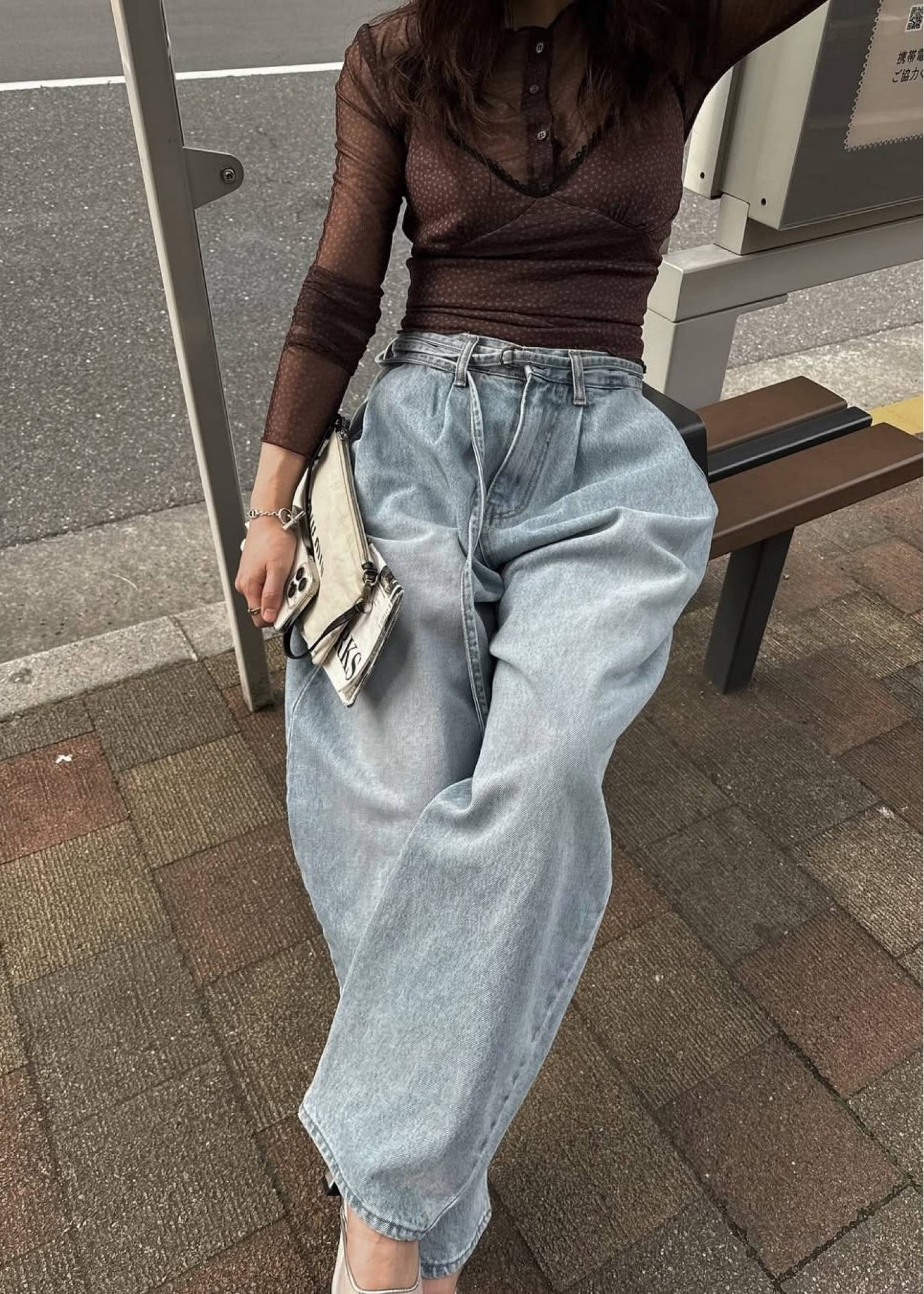 mini flower dot sheer tulle eyelet camisole set