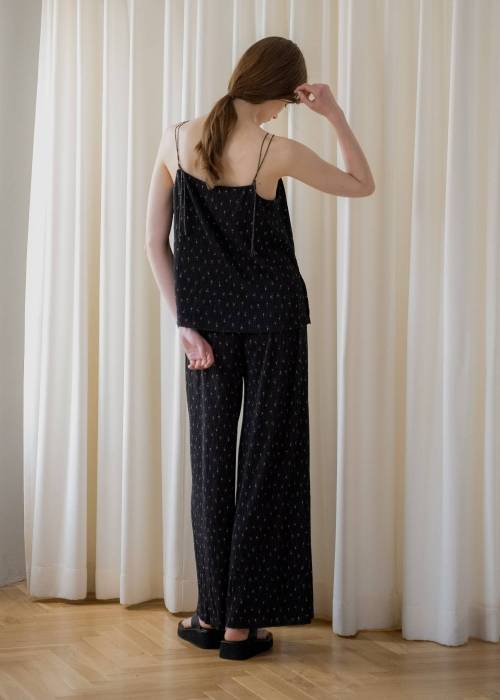 glitter cord flare pleats camisole