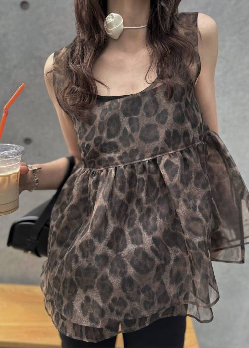 gather flare organdy peplum tops