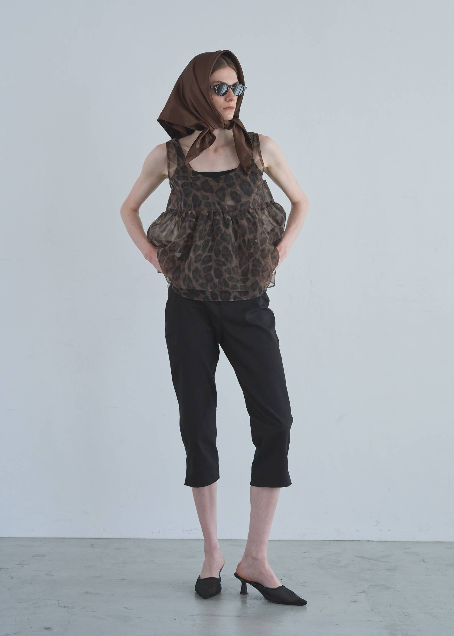 gather flare organdy peplum tops