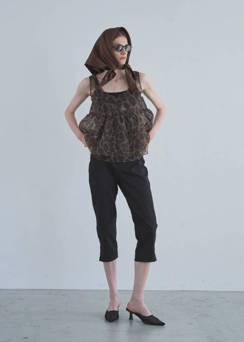 gather flare organdy peplum tops
