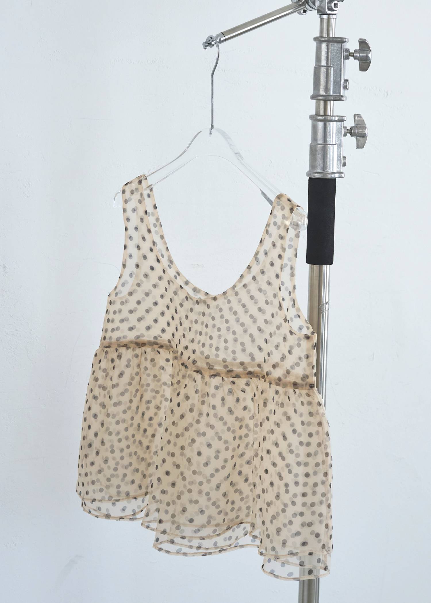 gather flare organdy peplum tops