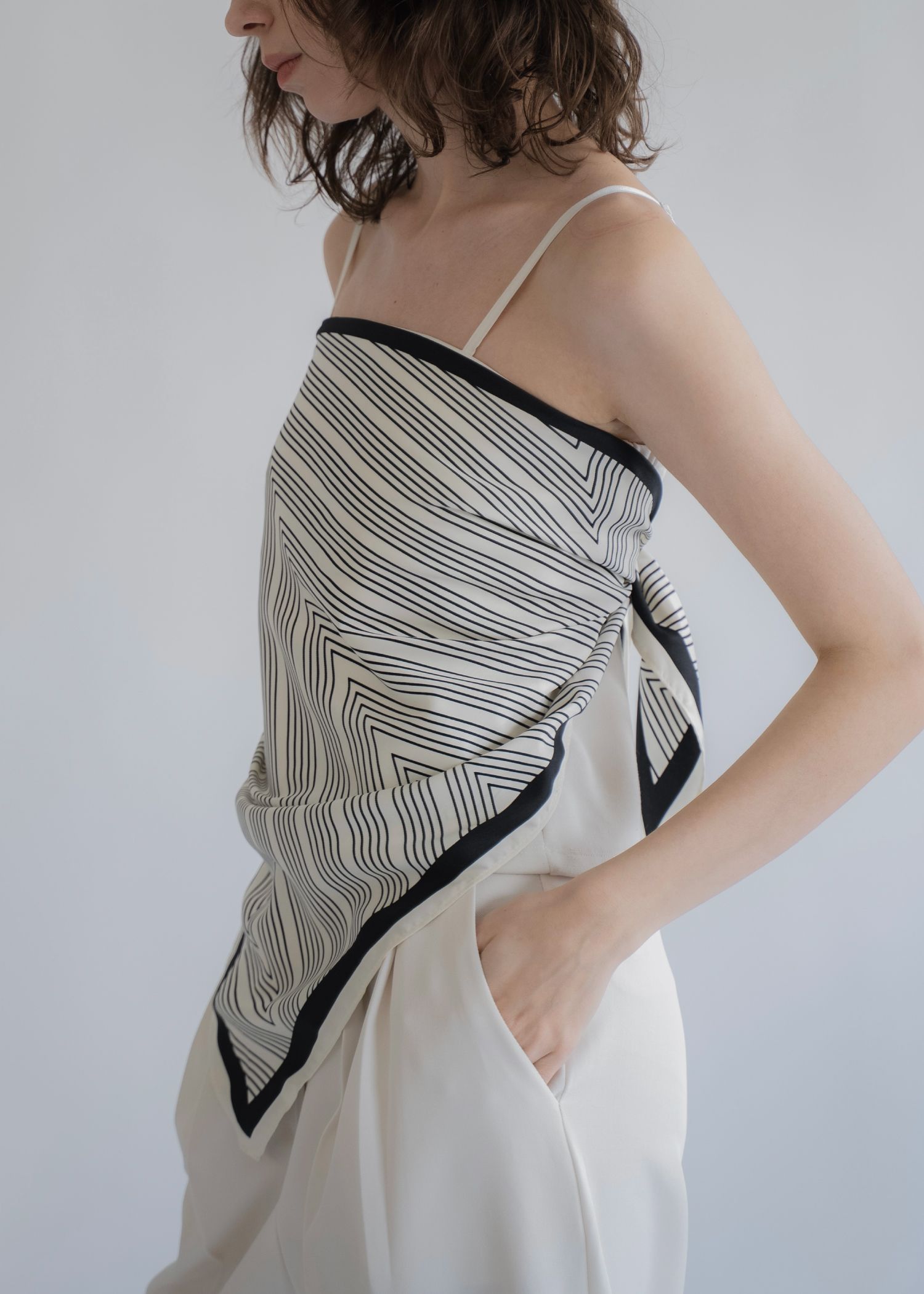 chevron print geometric scarf