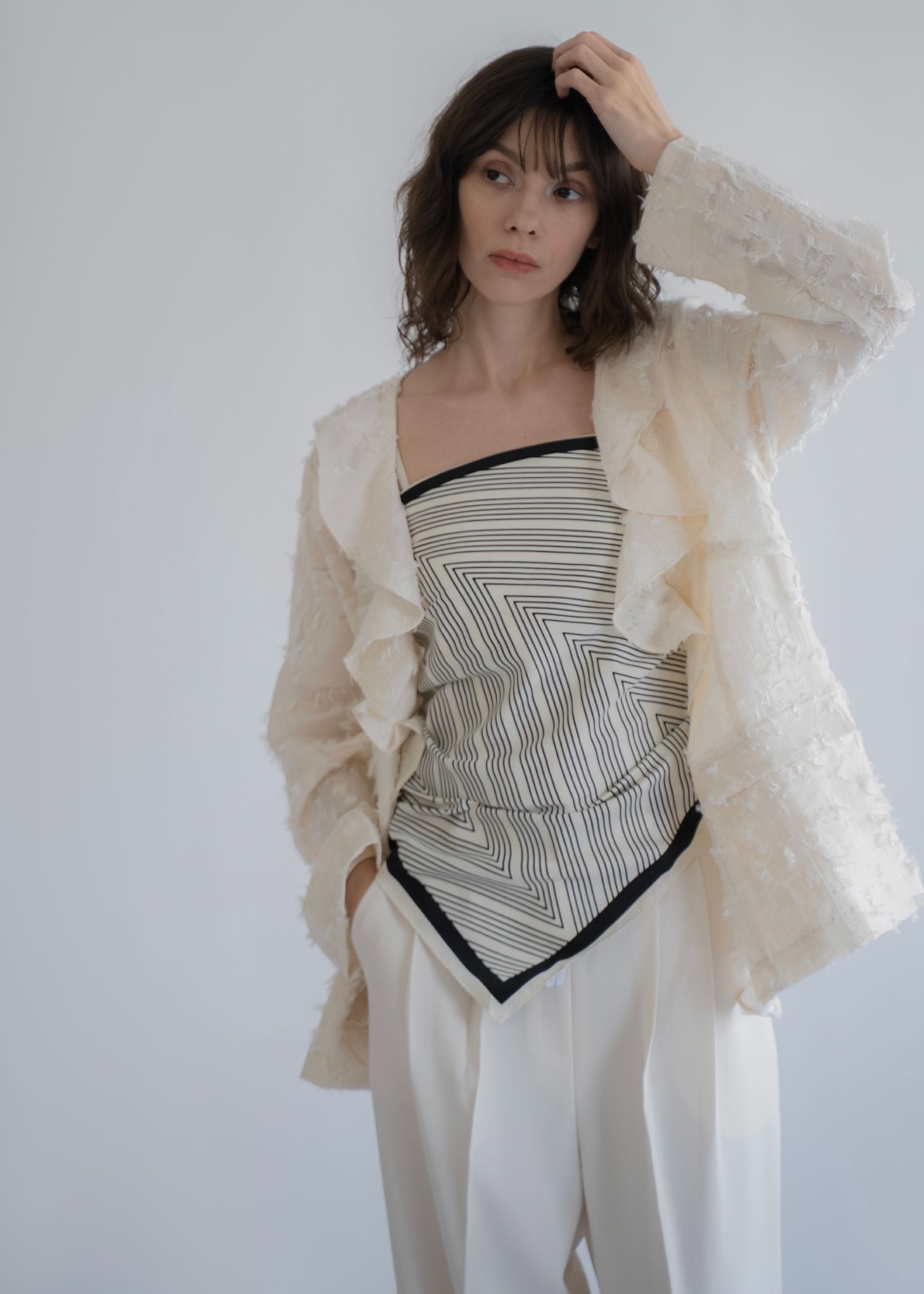 chevron print geometric scarf